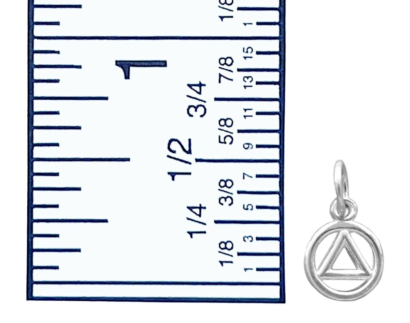 Alcoholics Anonymous (AA) Symbol Sterling Silver Pendant - Small Circle Triangle AA Necklace for Recovery & Sobriety Support | Spiritual Gift for 12-Step Programs