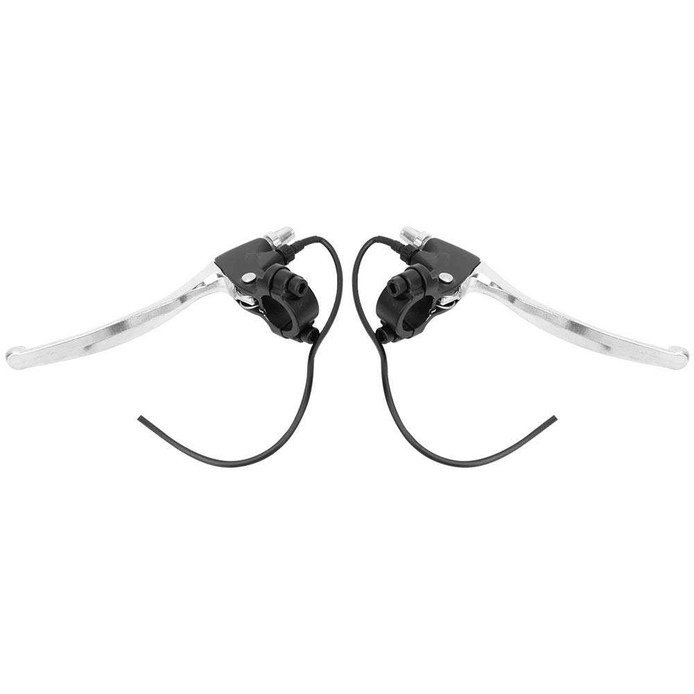 Premium Aluminum Alloy Bike Brake Levers Set - Left & Right Handlebars with Brake Cable - Compatible with Electric Bicycles & Mountain Bikes - Perfect for Rear Brake Replacement & Handlebar Grip Upgrades