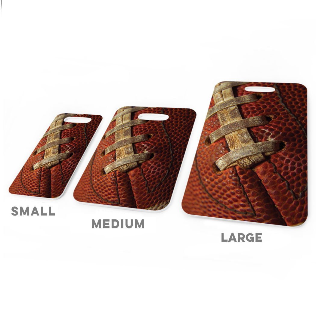 Custom Football Luggage Tag - Personalized Sports Travel Bag Tag with Football Graphic & ID Info - Perfect for Suitcases, Backpacks & Gym Bags