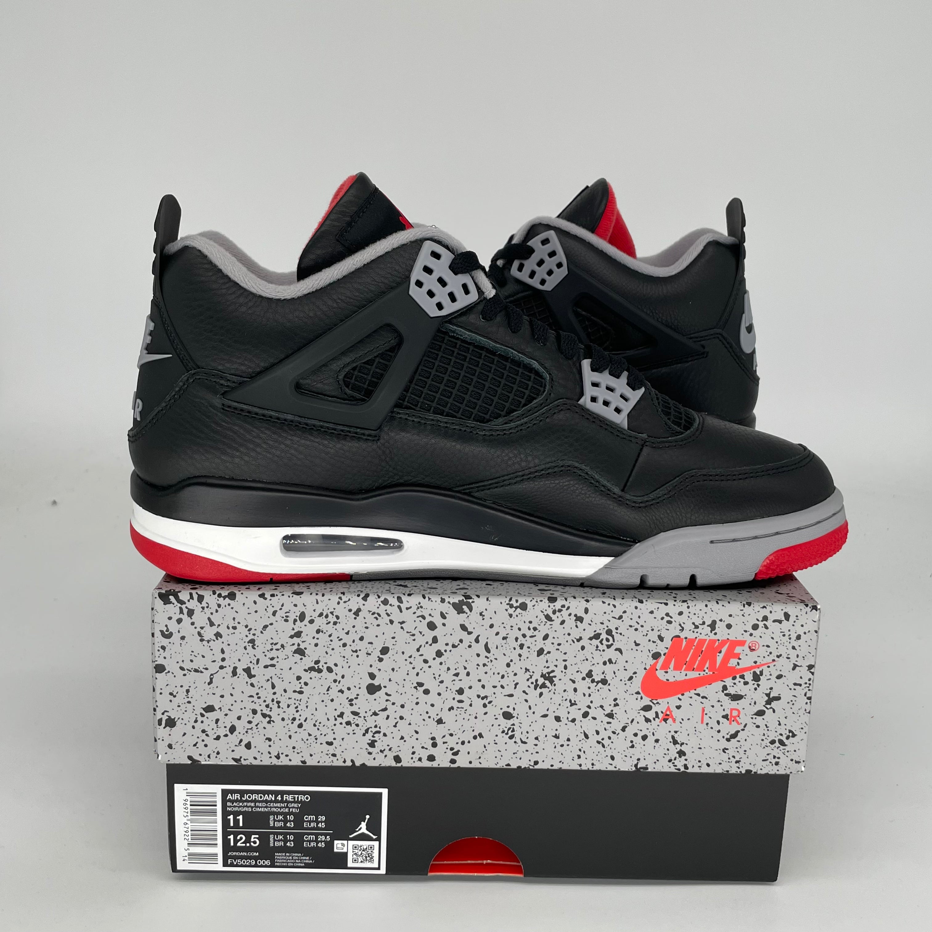 Original Air Jordan 4 Bred Reimagined - Men's Size 11 Basketball Shoes (FV5029-006) | Retro Sneakers for Streetwear & Basketball Games