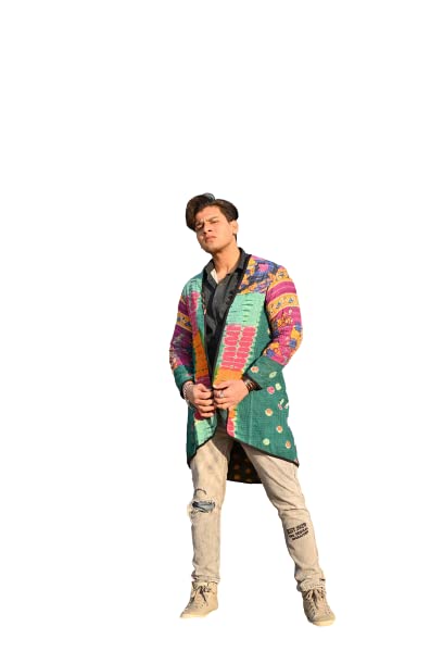 Handmade Kantha Work Jacket - Vintage Sari Upcycled Unisex Coat for Men & Women | Boho Chic Indian Jacket for Parties, Festivals & Casual Wear