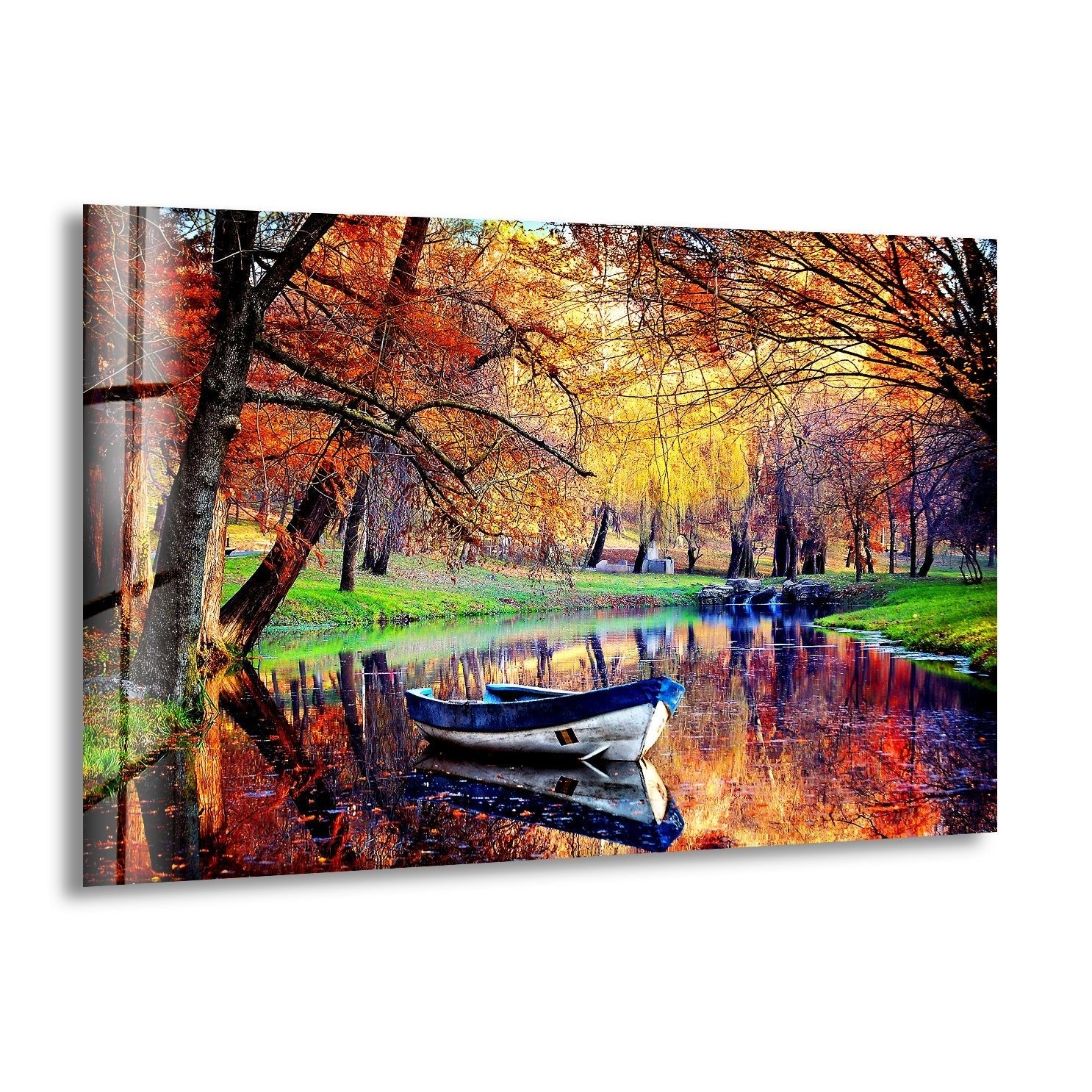 Stunning Autumn Landscape Glass Wall Art - Handmade Home Decor for Living Room, Bedroom & Office - Perfect Seasonal Gift for Fall