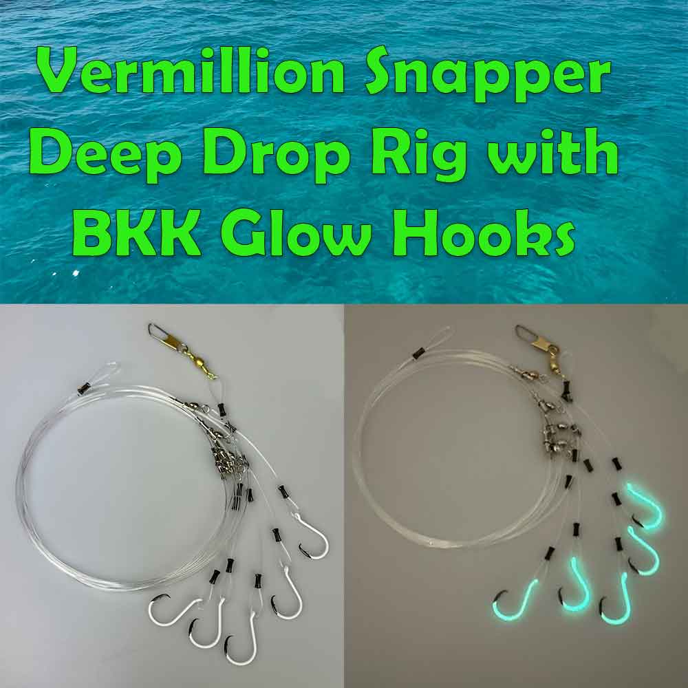Capt. Harry's Premium Deep Dropping Rigs with BKK Glow Hooks - Perfect for Offshore Fishing & Nighttime Angling