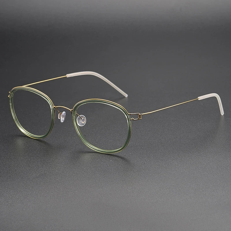 Stylish Black Full Rim Oval Screwless Titanium Acetate Eyeglasses for Women - Model 6611 | Perfect for Office, Reading & Everyday Fashion