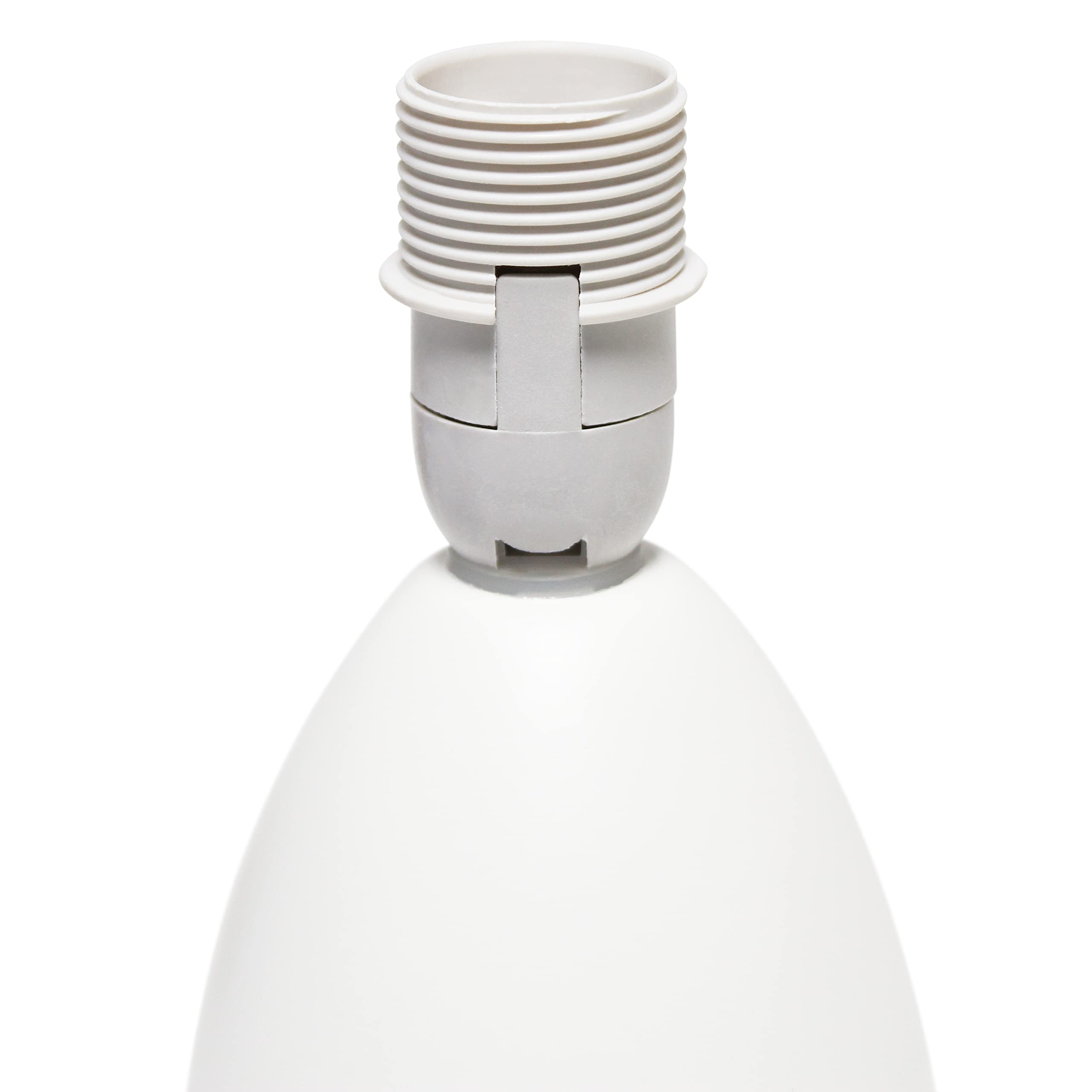 Simple Designs LT2009-OFF Mini Egg Oval Ceramic Table Desk Lamp in Off White - 5.51 x 5.51 x 9.45 Inches - Perfect for Bedroom Nightstand, Office Desk, or Living Room Accent Lighting