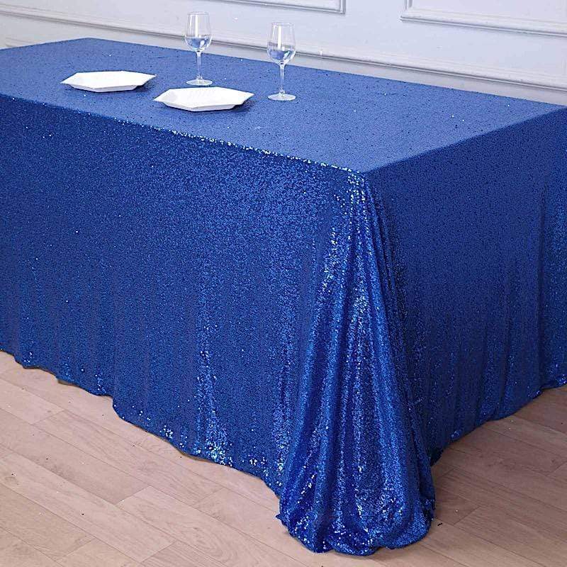 90x132 Inch Sparkling Sequined Rectangular Tablecloth for Wedding, Party, and Holiday Decorations - Elegant Dining Table Cover for Special Occasions