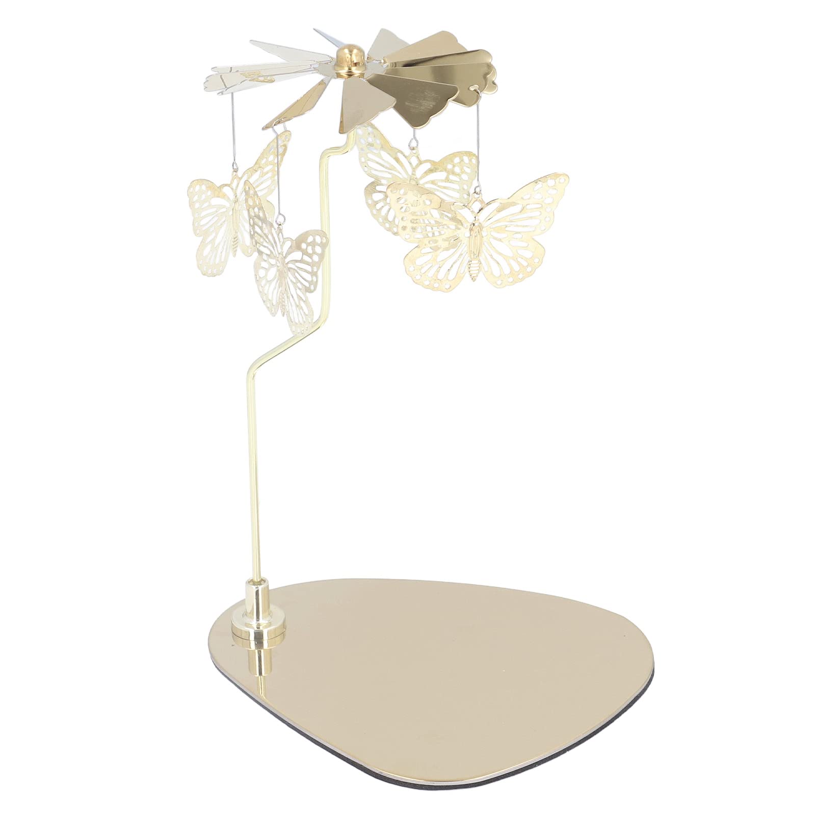 Stainless Steel Rotating Aromatherapy Wind Chime Candle Holder with Tray - Valentine's Day Gift, Romantic Home Decor, Wedding & Party Table Centerpiece for Indoor/Outdoor Use