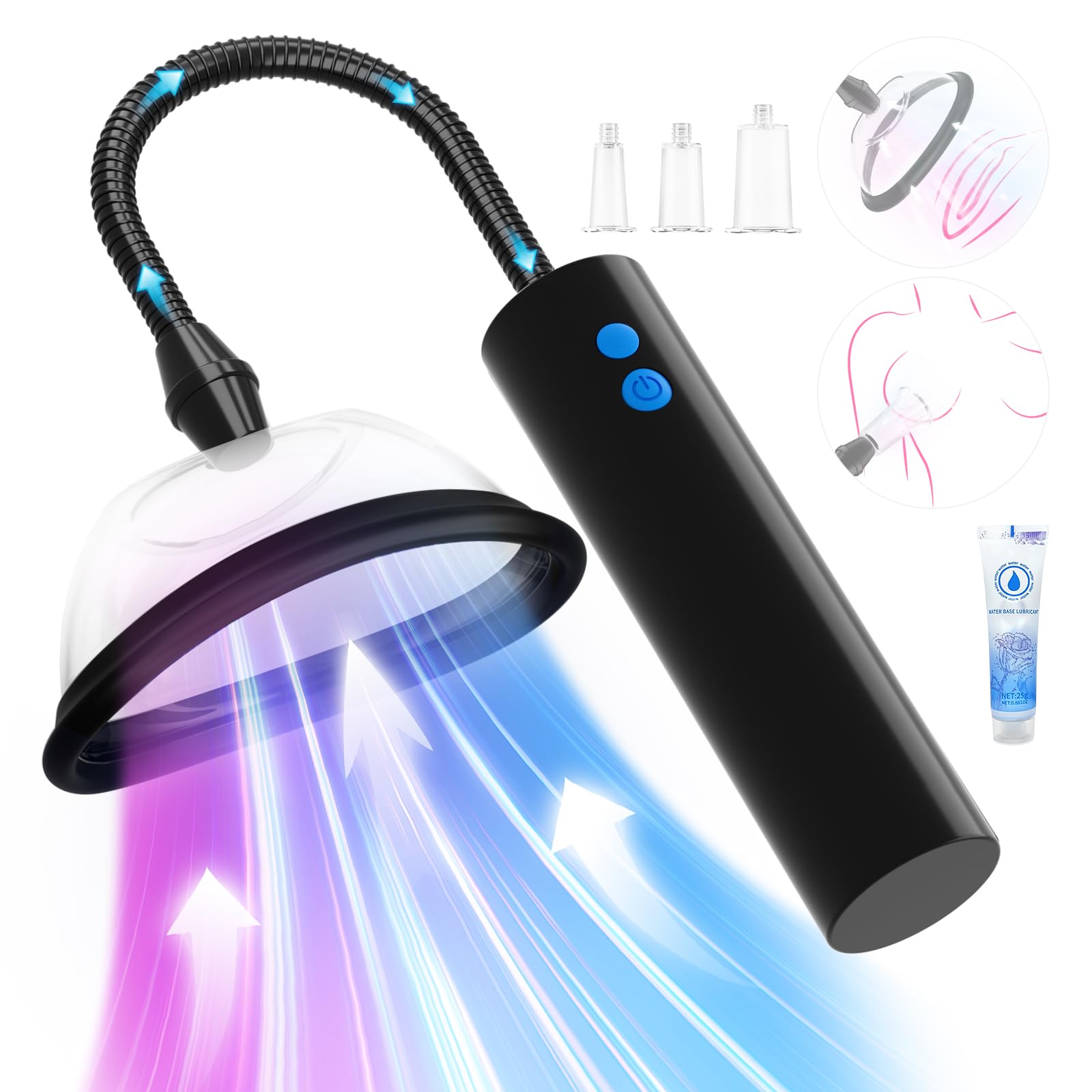 Premium Automatic Vacuum Pussy Pump for Women - 3 Powerful Modes with 5 Silicone Cups, Female Nipple & Vagina Stimulator for Enhanced Pleasure | Perfect for Couples Play, Solo Exploration & Sensual Massage