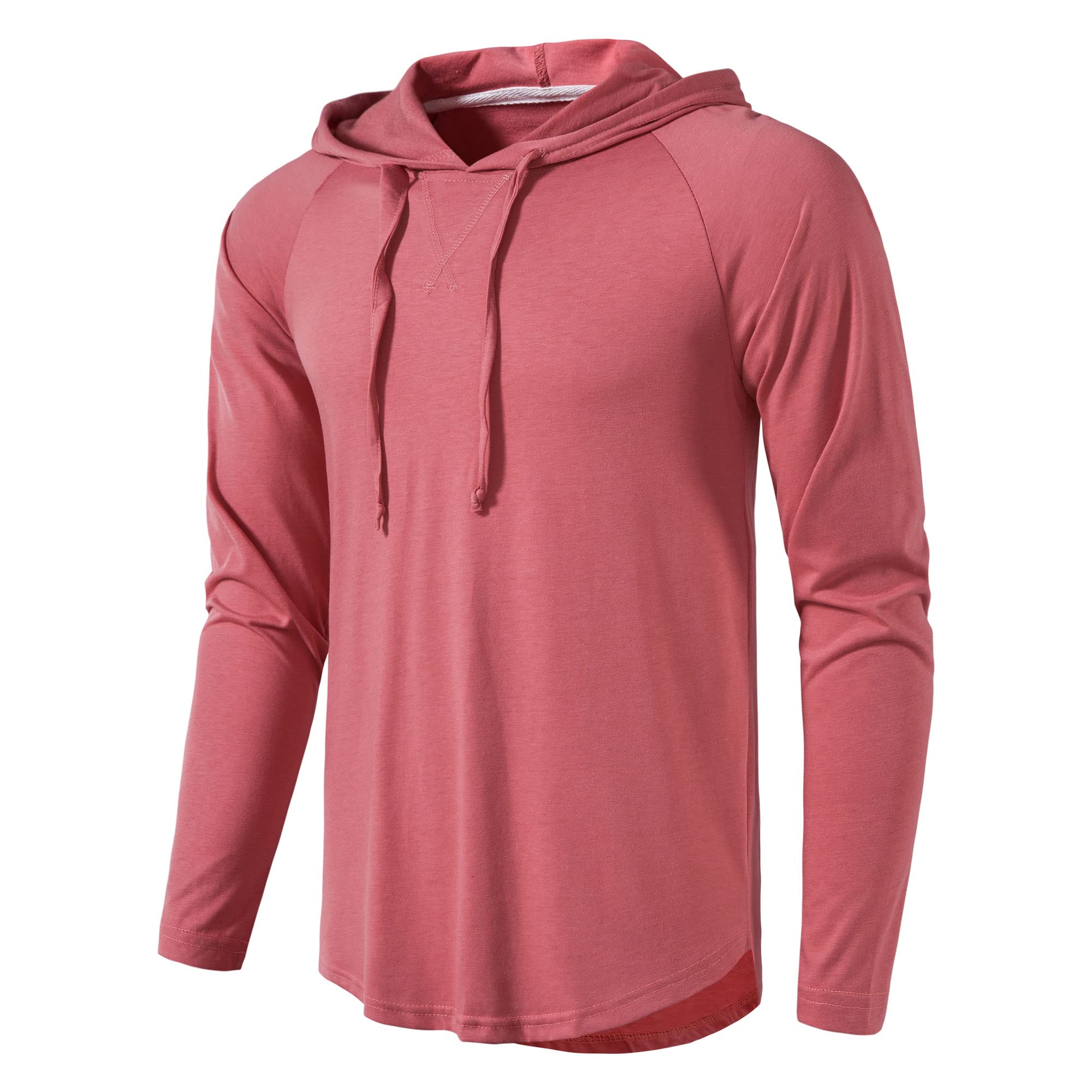 MUSE FATH Men's Lightweight Long Sleeve Athletic Hoodie - Moisture Wicking Workout Sweatshirt for Running, Gym & Outdoor Activities