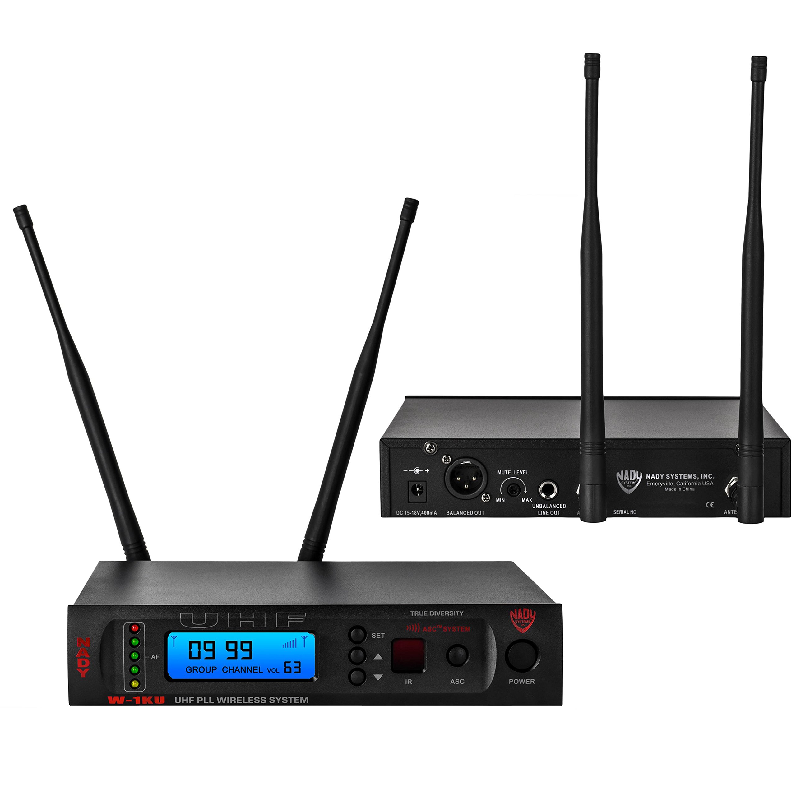 Nady W-1KU HM-10 Professional UHF Wireless Headset Microphone System - 1000-Channel True Diversity, AutoScan, Metal Construction - Ideal for Live Performances, Public Speaking & Broadcasting