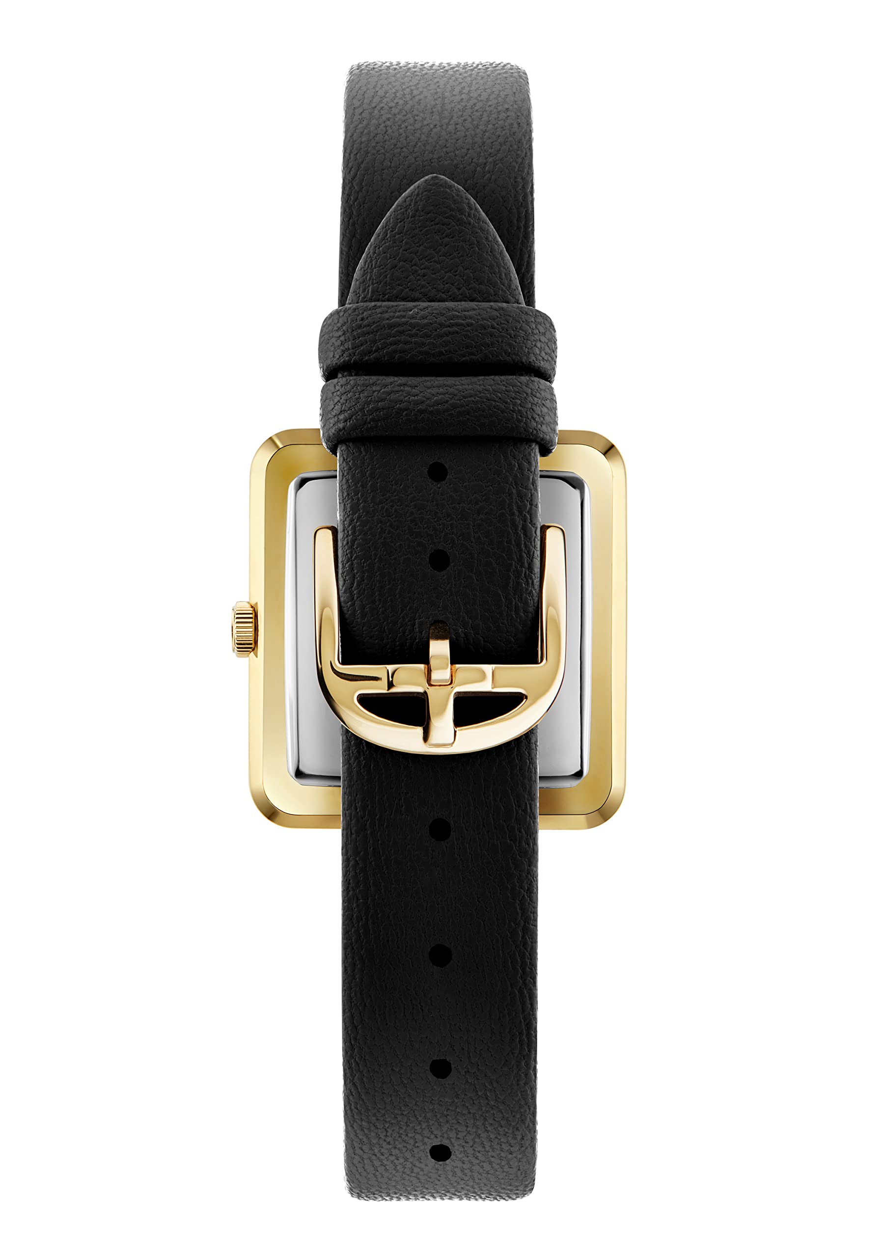 Ted Baker Women's Black Vegan Leather Strap Watch BKPMSS3019I - Elegant Fashion Timepiece for Office, Party & Everyday Wear