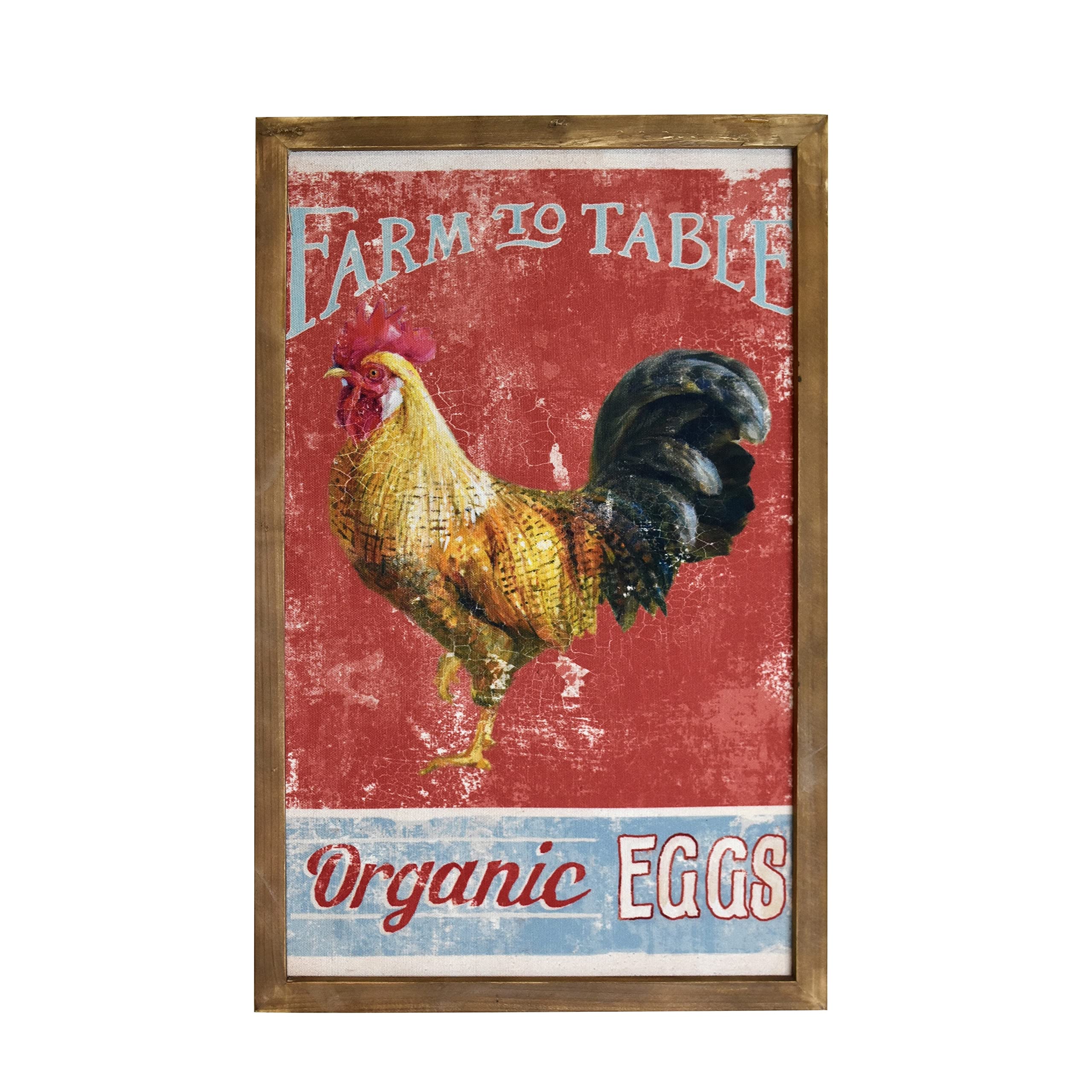 Jeco Rooster-Themed Metal Wall Art Decor - Handcrafted Farmhouse Kitchen & Home Décor for Rustic Country Living