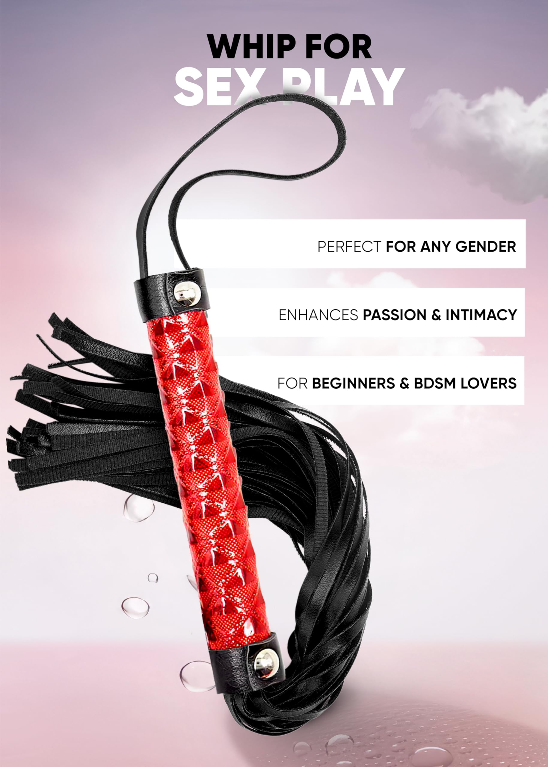 BDSM Flogger Whip for Spanking & Sex Play - Sensual Bondage Toy for Adults
