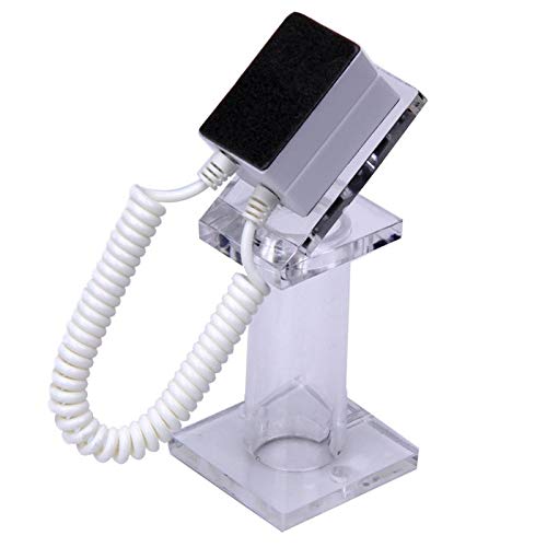 Oval Transparent Anti-Theft Phone Stand with Spring Cable - Secure Mobile Phone Display Holder for Retail Stores, Countertops & Trade Shows