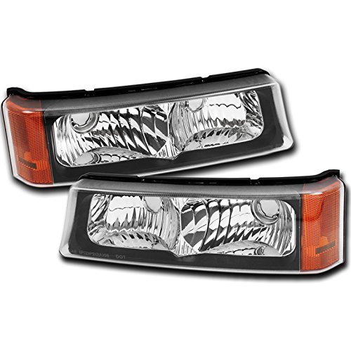 Chevy Silverado Avalanche Front Bumper Turn Signal Lights - Black/Amber LED Replacement for Improved Visibility & Safety | Perfect for Off-Roading, Night Driving & Custom Truck Upgrades
