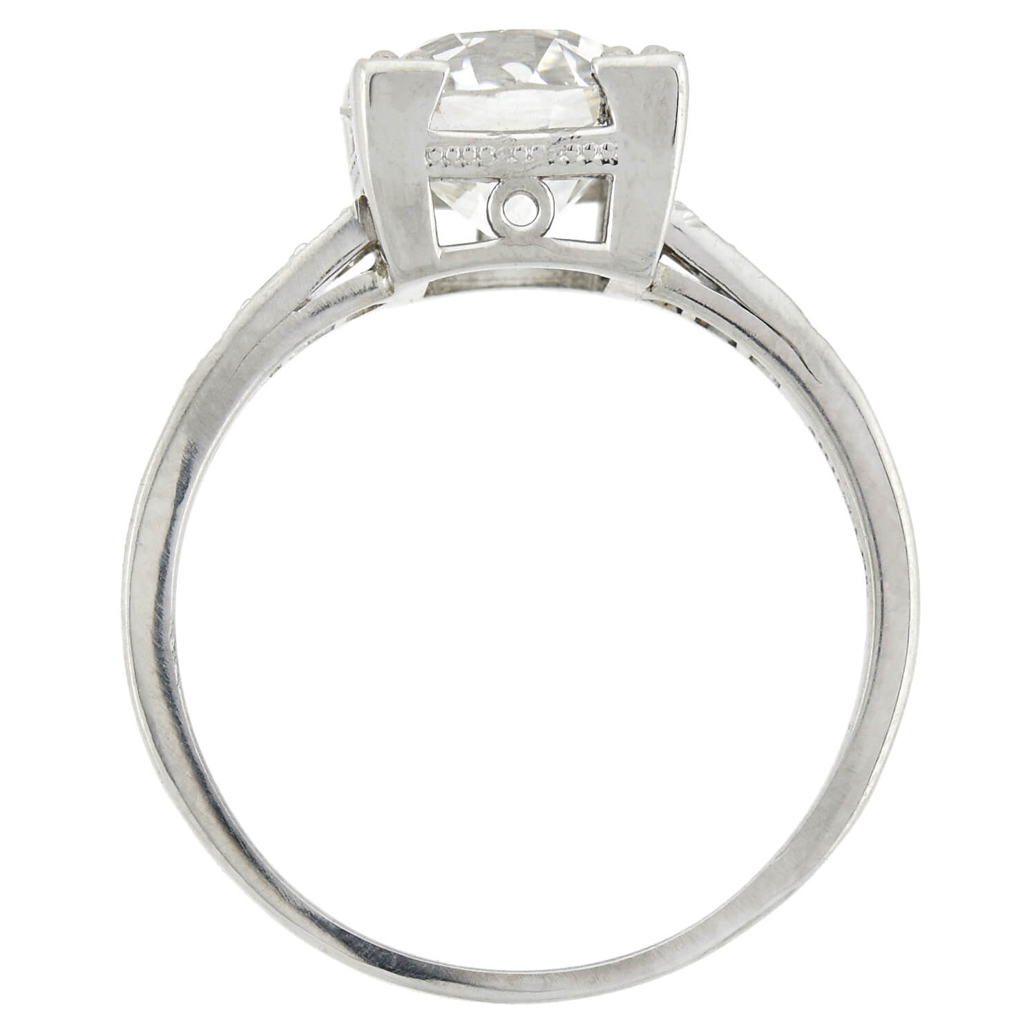 Tiffany & Co. Late Art Deco Platinum Diamond Engagement Ring 2.16 Carat - Vintage Wedding Ring for Women, Perfect for Proposals & Anniversaries