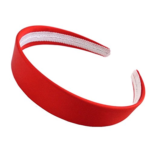 Bright Red Satin Alice Hair Band Headband 2.5cm Wide - Elegant Women’s Hair Accessory for Parties, Weddings & Cosplay
