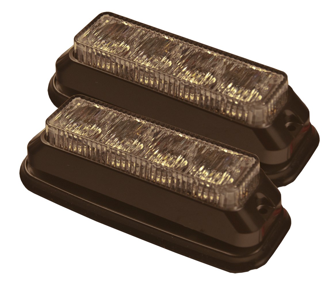Amber LED Strobe Lights - 4 High-Power Diodes, 19 Flash Patterns for Emergency Vehicles, Construction Safety, and Party Decorations