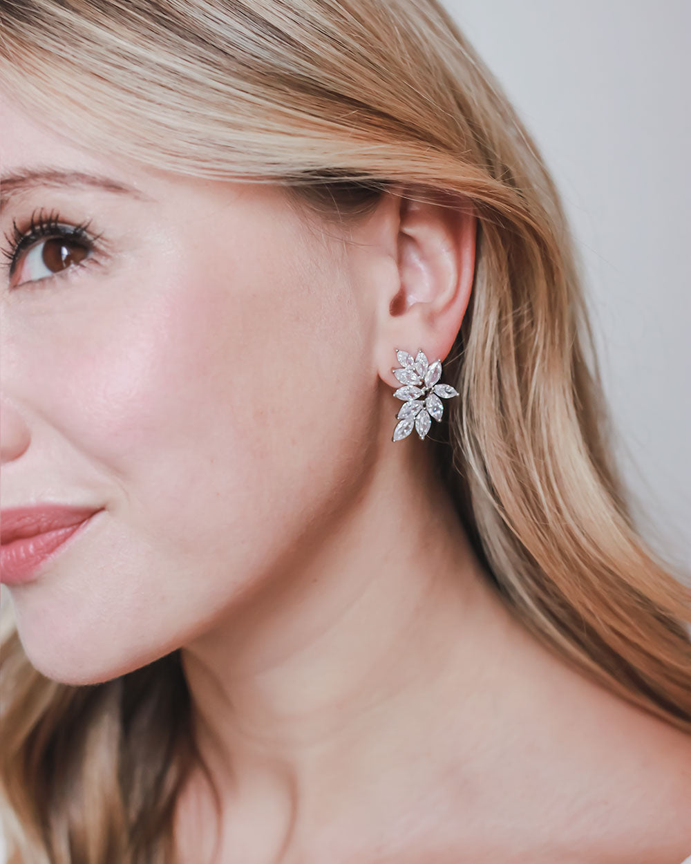 Farah CZ Stud Earrings for Women - Sparkling Cubic Zirconia Earrings for Everyday Wear & Special Occasions
