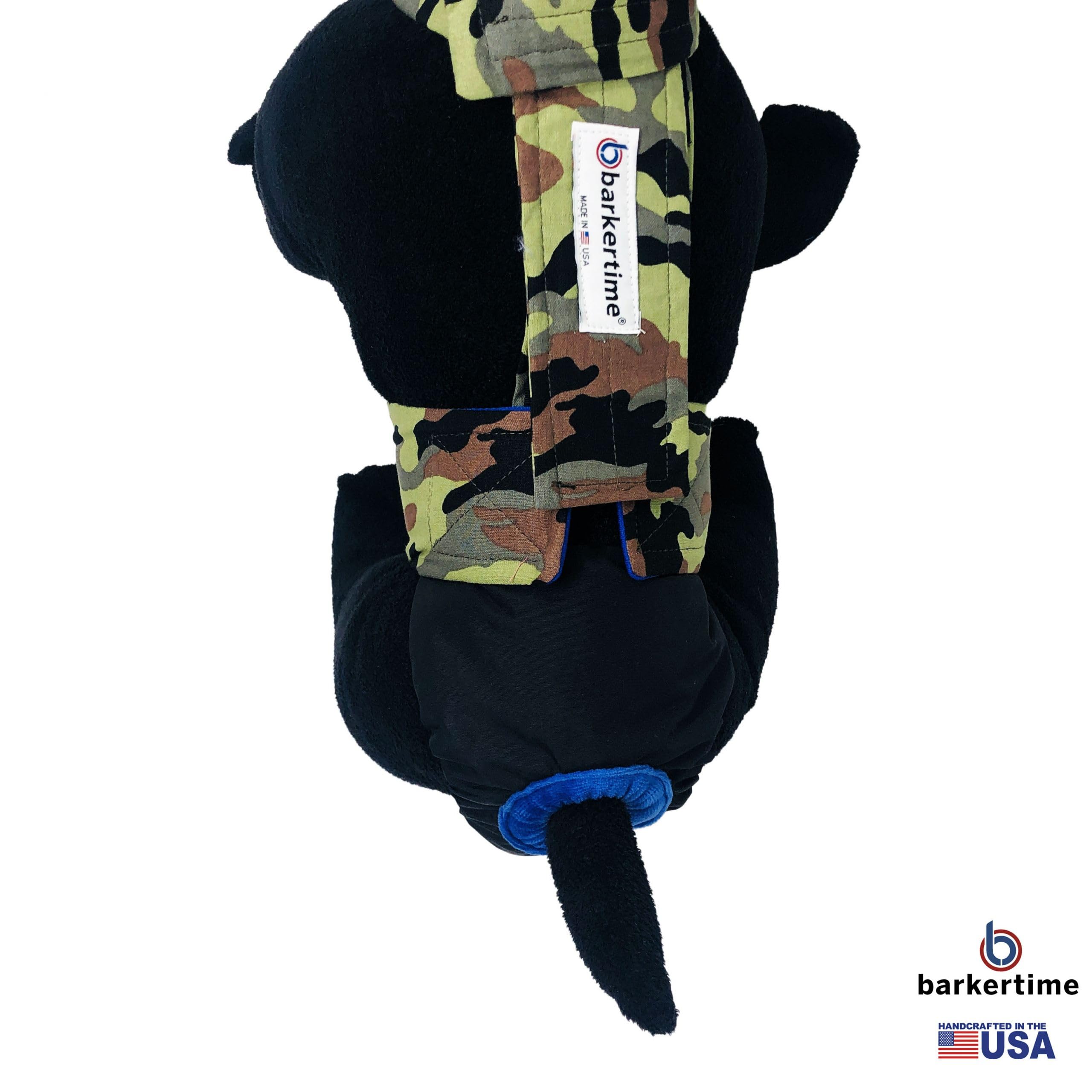 Camo on Black Dog Diaper Overall XXL with Tail Hole - Waterproof Pet Diaper for Incontinence - Made in USA - Perfect for House Training, Travel & Elderly Dogs