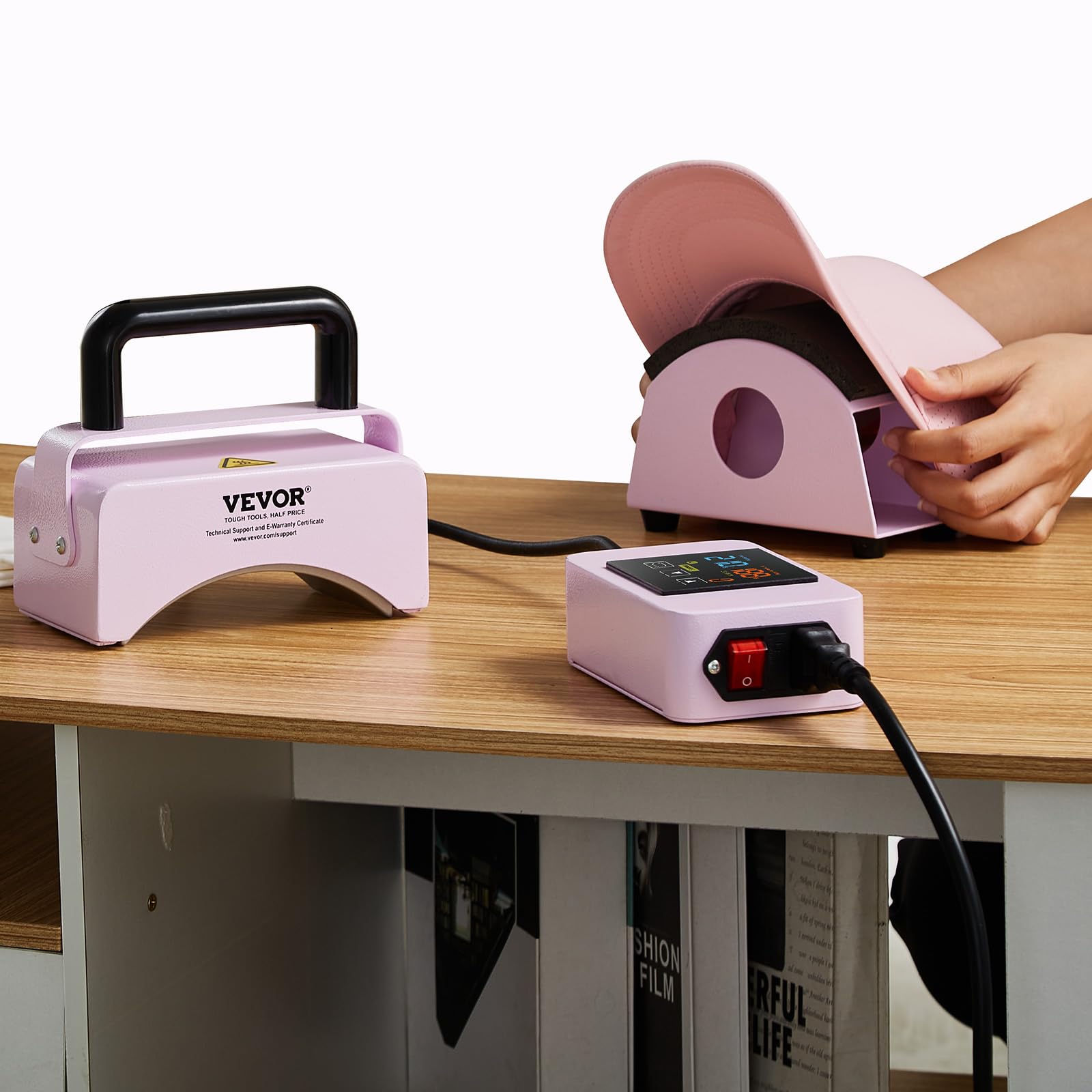 VEVOR Mini Hat Heat Press Machine for Caps with 5.9x3.15
