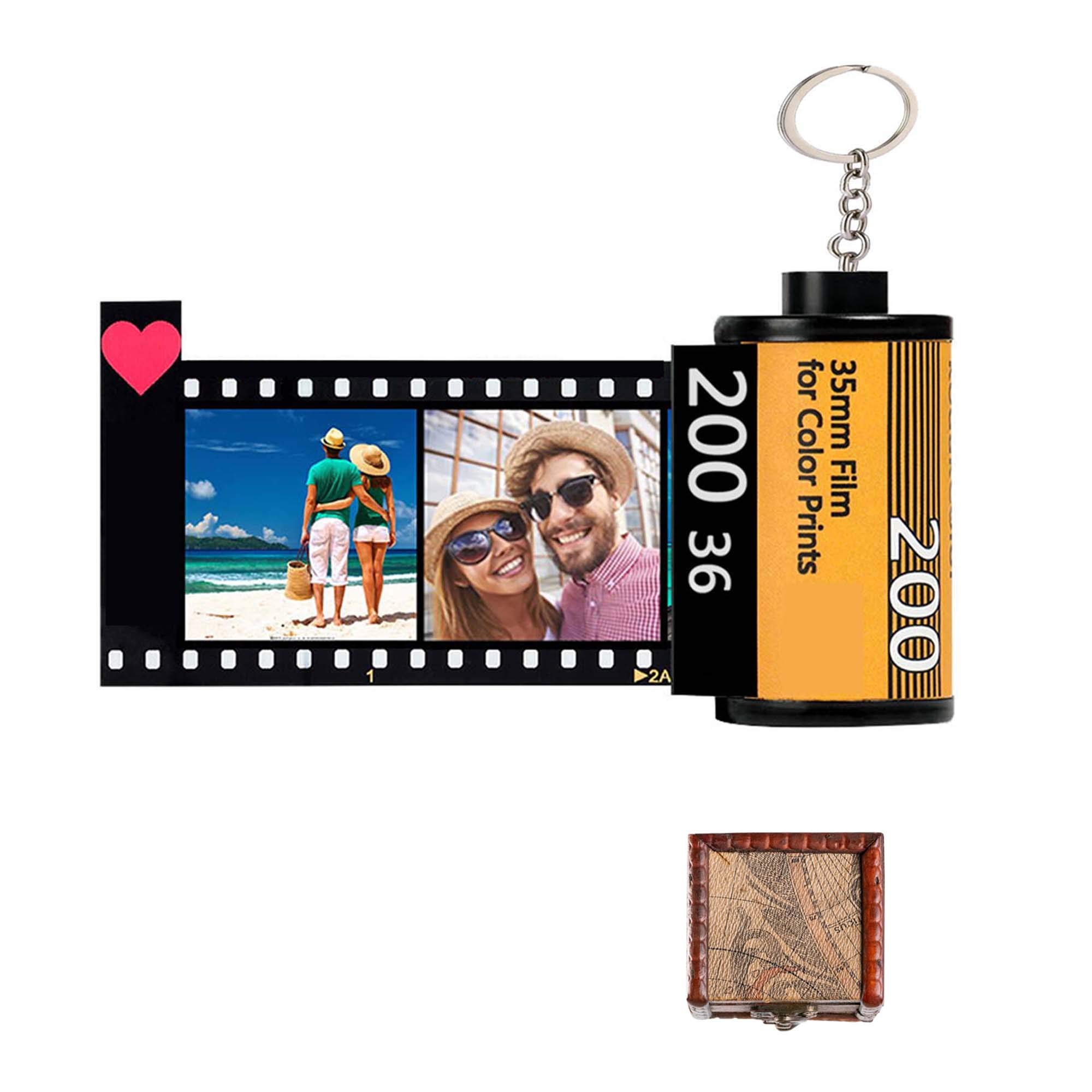 Custom Camera Film Roll Keychains - Personalized Photo & Text Keychains x 10 - Unique Christmas Gift for Loved Ones, Perfect for Travel, Memories & Daily Carry