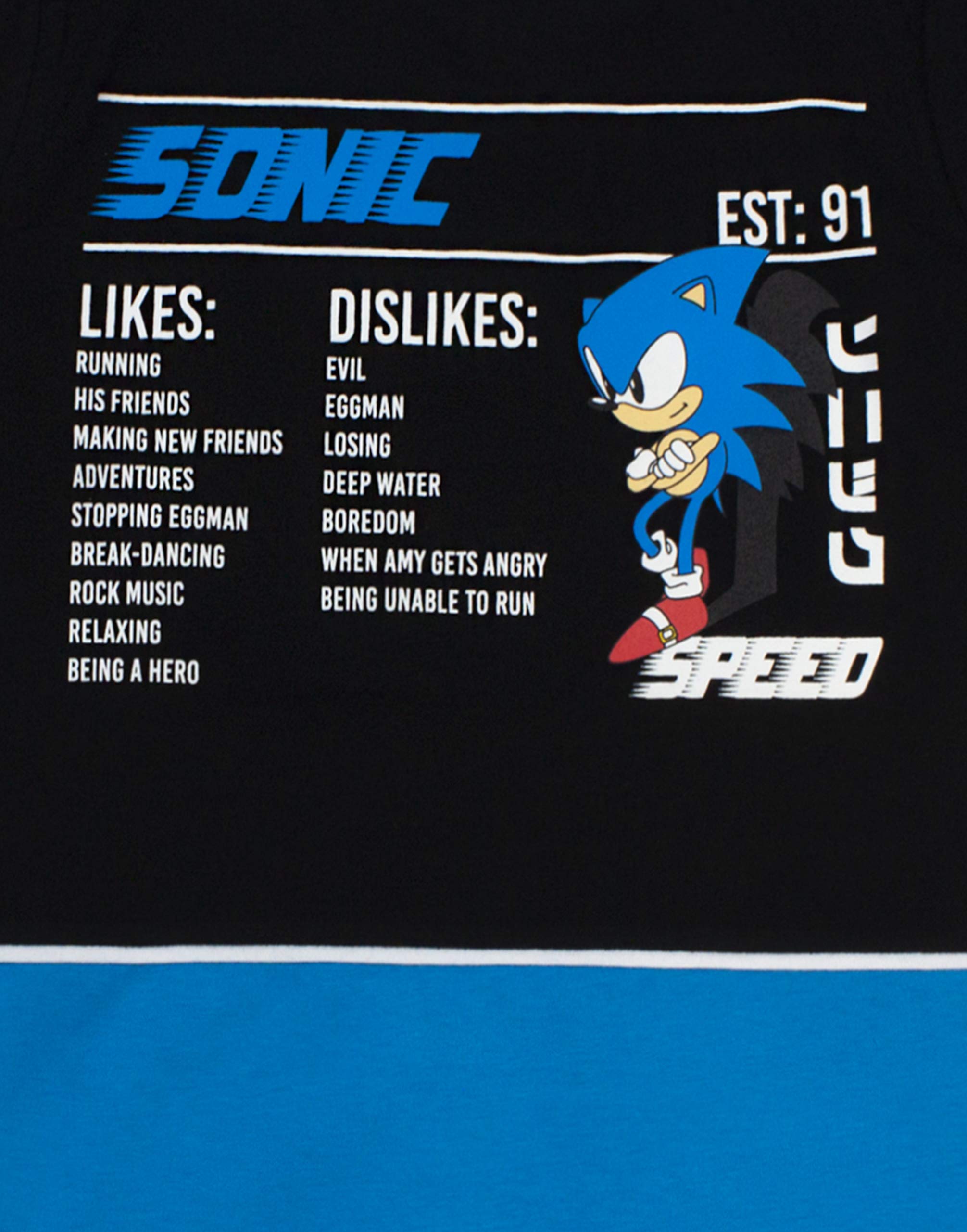 Sonic The Hedgehog Boys T-Shirt for Kids - Black Short Sleeve Video Game Character Tee - Perfect for Gaming, Birthday Parties & Casual Wear