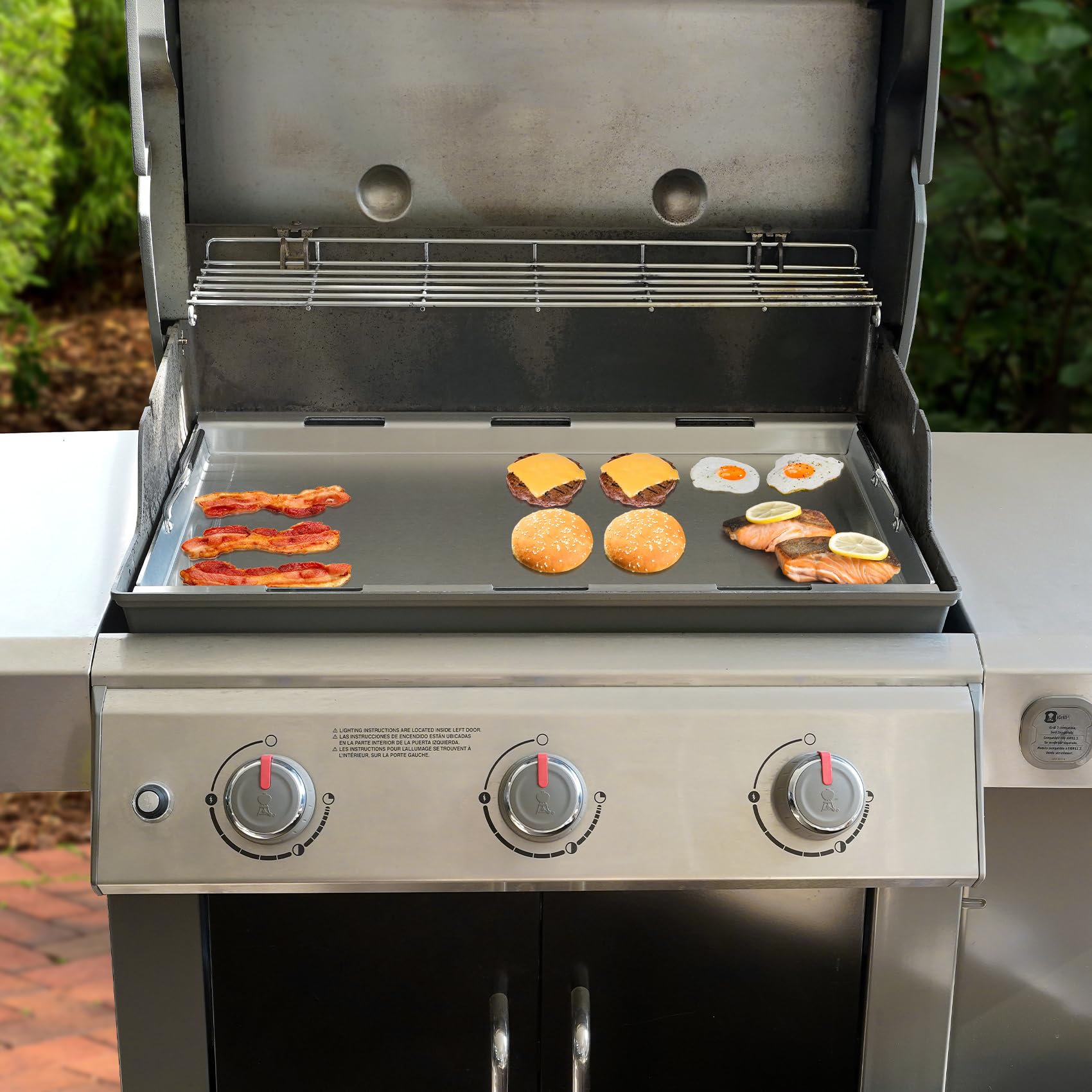 Stanbroil Stainless Steel Flat Top Griddle - Full-Size Griddle Insert for Weber Genesis II & Genesis II LX 300 Series Gas Grills | Perfect for Outdoor BBQ, Camping & Backyard Cooking