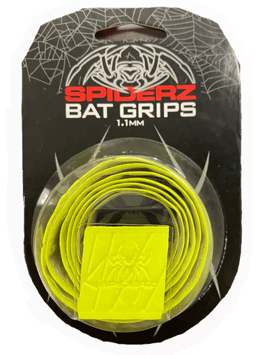 Spiderz Bat Grip (1.1mm) - Neon Yellow Baseball Bat Tape for Enhanced Grip & Control | Perfect for Baseball, Softball & Cricket Players
