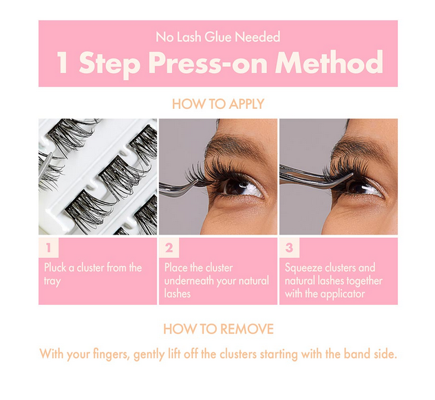 I ENVY PRESS AND GO Lash Clusters Kit - Natural & Dramatic False Eyelashes for Every Occasion (Select Style) | Perfect for Weddings, Parties & Everyday Glam