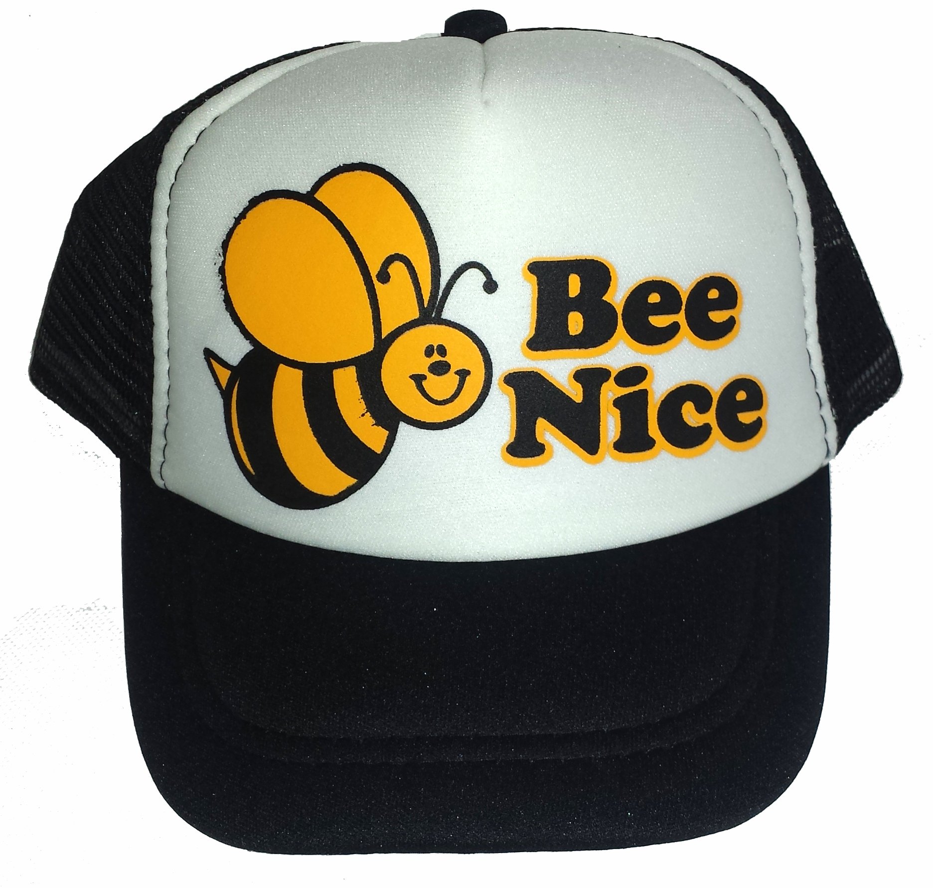 Toddler Bee Nice Bumble Mesh Trucker Hat - Black Youth Baseball Cap for Boys & Girls - Perfect for Outdoor Play, Summer Sun Protection & Cute Photoshoots