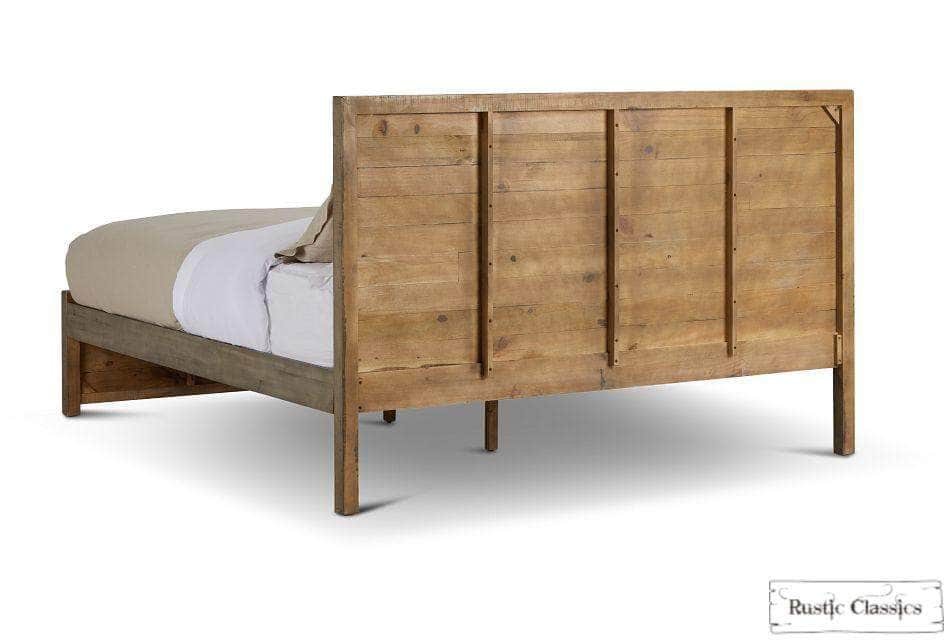 Whistler Reclaimed Wood Platform Bed Frame - Grey - Queen & King Size - Eco-Friendly Solid Wood Bed Frame for Modern & Rustic Bedroom Decor