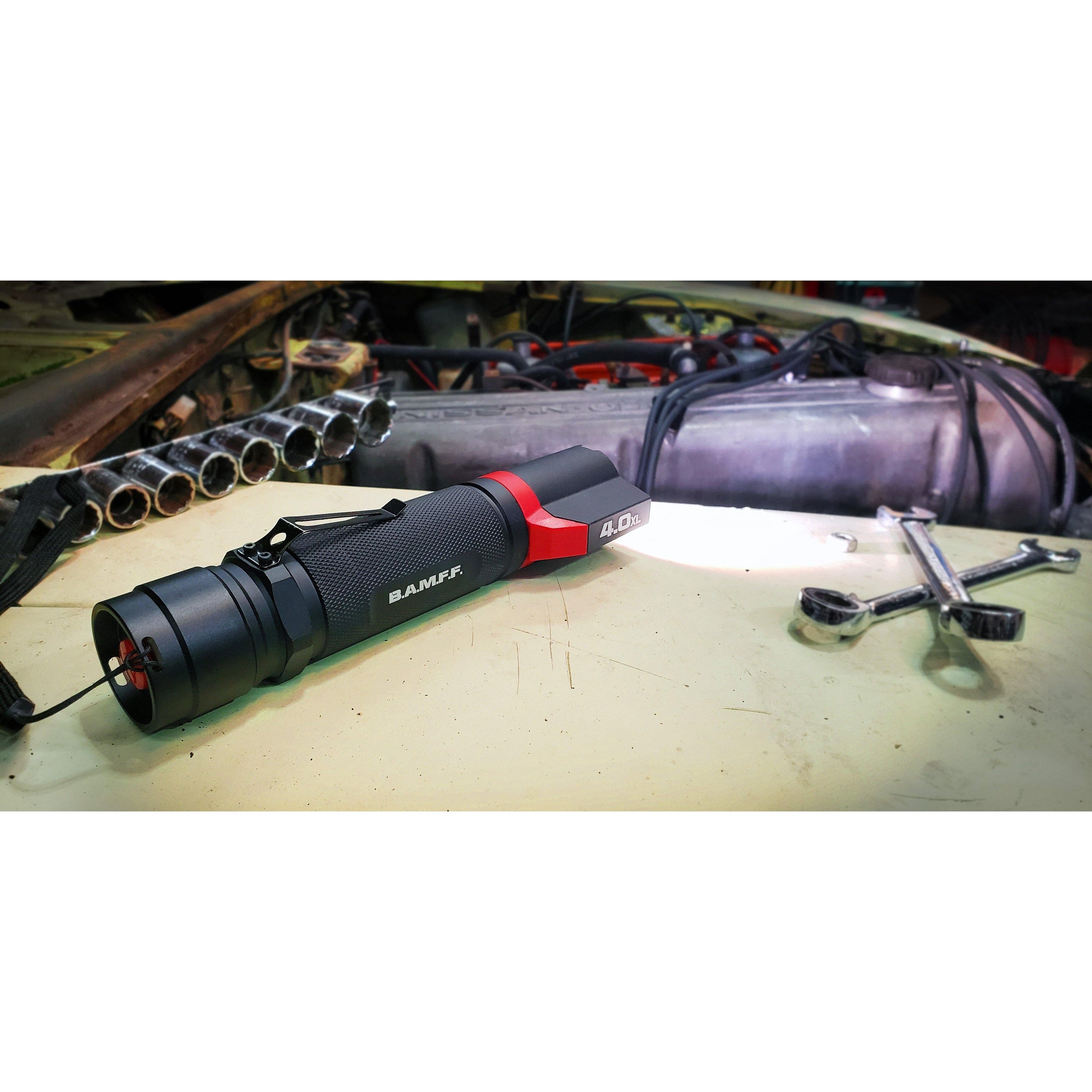 B.A.M.F.F. 4.0XL 400 Lumen Dual LED Flashlight - High Power Tactical Flashlight for Camping, Hiking, Emergency & Outdoor Adventures