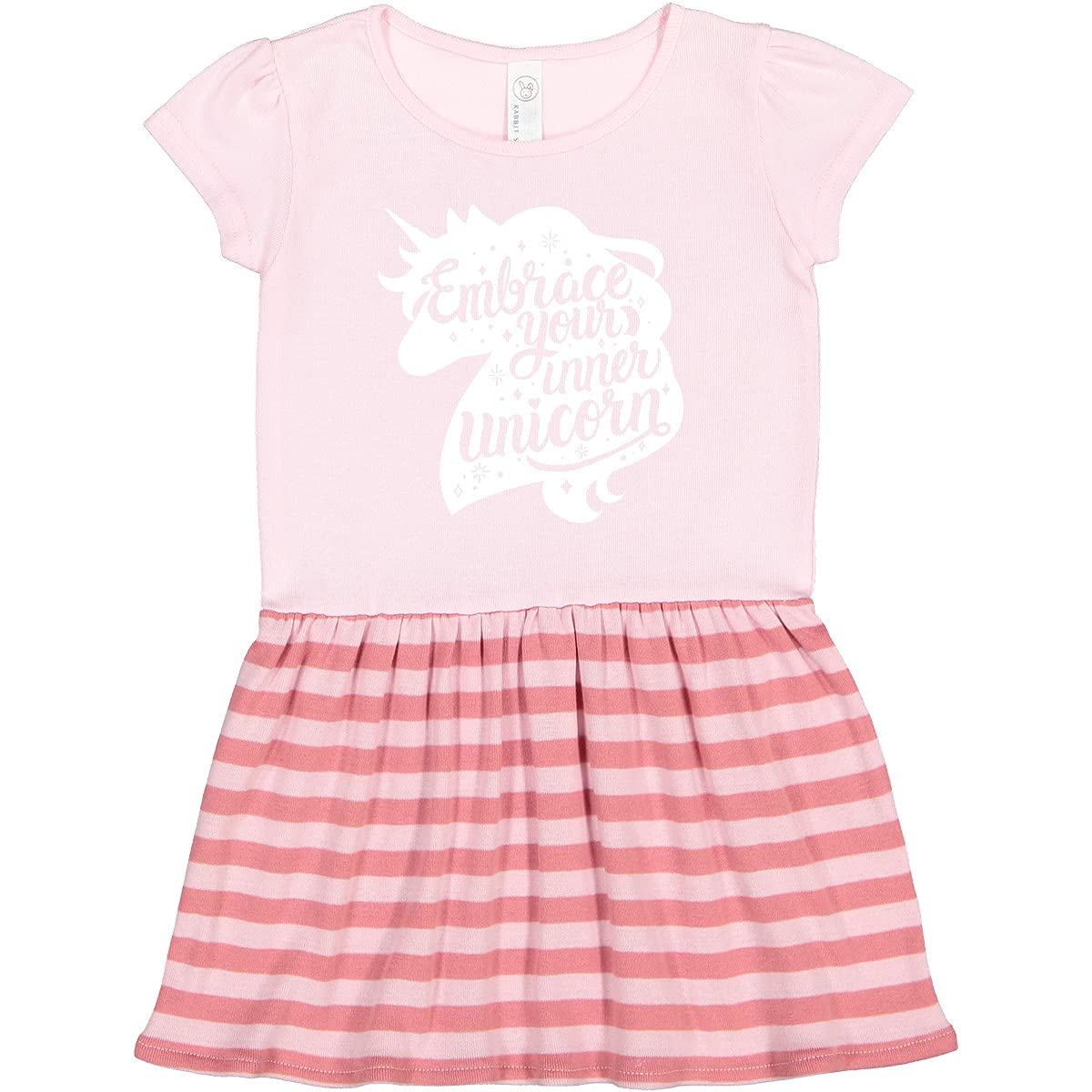 Inktastic Embrace Your Inner Unicorn White Silhouette Toddler Dress - Cute & Comfortable Outfit for Girls Birthday Party, Photo Shoot & Playtime