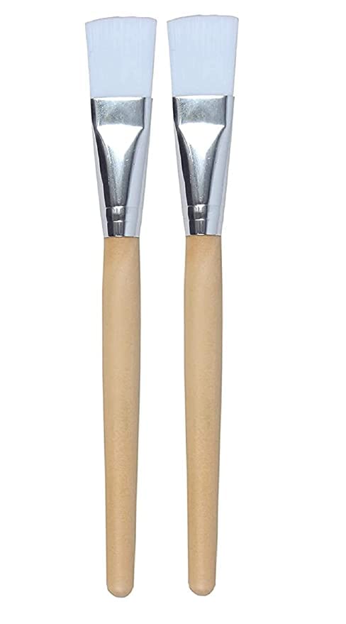 Professional Flat Face Pack Applicator Brush - 2 Pack Multicolor for Smooth & Even Skincare Application | Perfect for Masks, Creams & Serums at Home or Salon