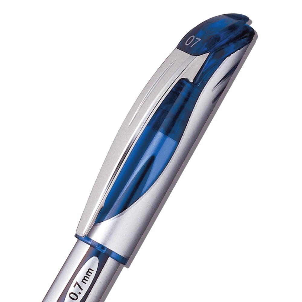 Pentel EnerGel Gel Ink Pens - 12 Pack Medium Point (0.7mm) Metal Tip Blue Ink Pens (BL57-C) - Smooth Writing for Office, School & Note Taking