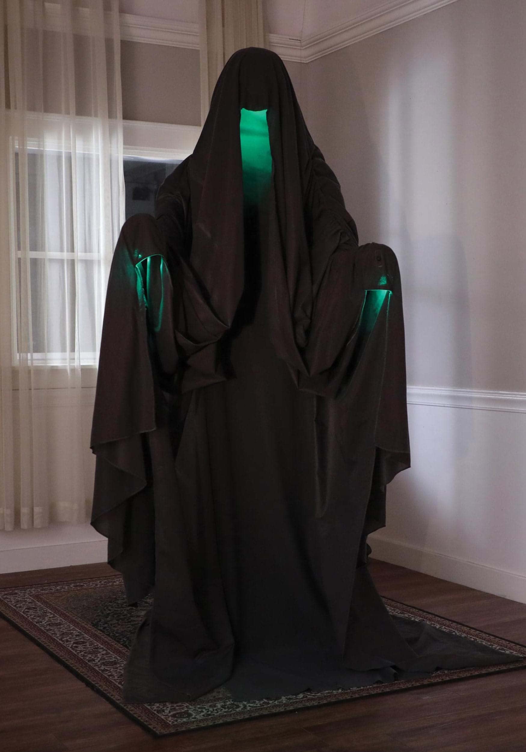 Scary Hooded Phantom Animatronic Halloween Prop - Realistic Motion Decoration for Haunted Houses & Yard Displays - Perfect for Halloween Parties & Spooky Decor