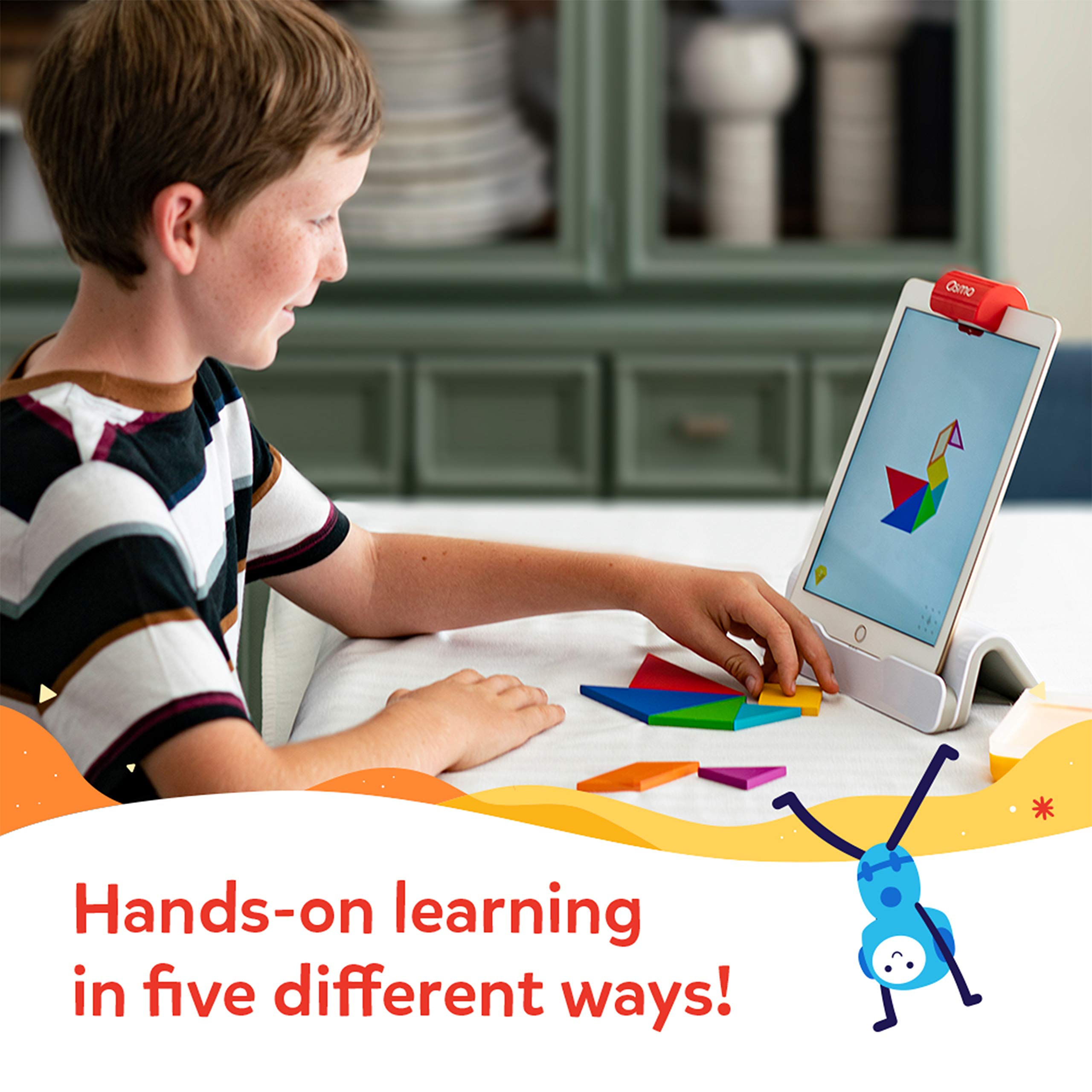 Osmo Genius Starter Kit for iPad - 5 STEM Learning Games for Kids Ages 6-10 - Math, Spelling & Creativity Educational Toy with iPad Base - Perfect for Homeschooling & Interactive Classroom Activities