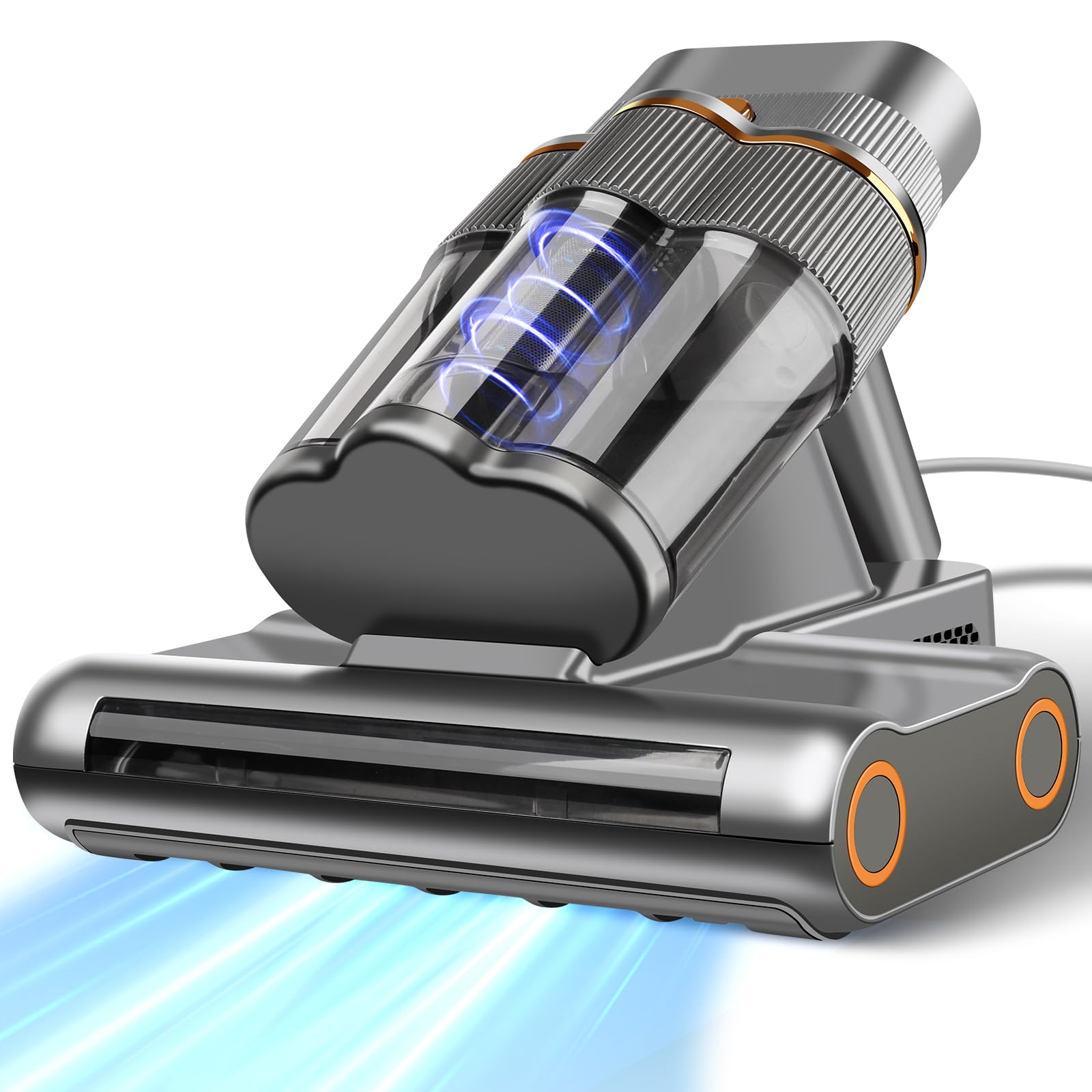 Powerful 500W Mattress Vacuum Cleaner with UV-C Light, 16KPa Suction & 30000 RPM Dual Brushes - 140°F Hot Air & Ultrasonic Technology for Deep Cleaning Dust Mites, Allergens & Pet Hair | Perfect for Bedding, Sofas, Carpets & Car Interiors (Corded)
