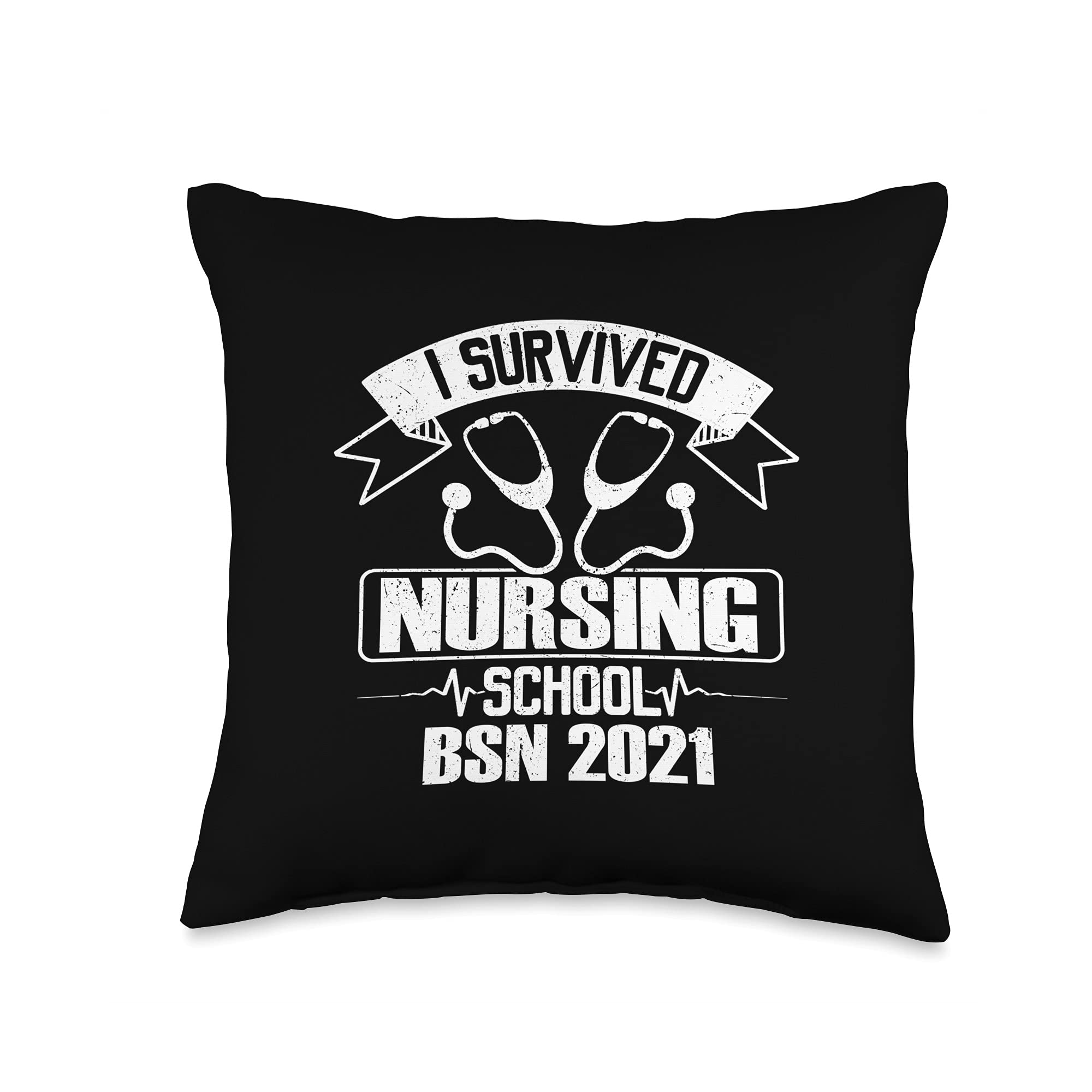 Nursing School Graduation Gift - BSN 2021 Nurse Throw Pillow - Perfect for Nurses Week, Dorm Decor & Healthcare Worker Appreciation