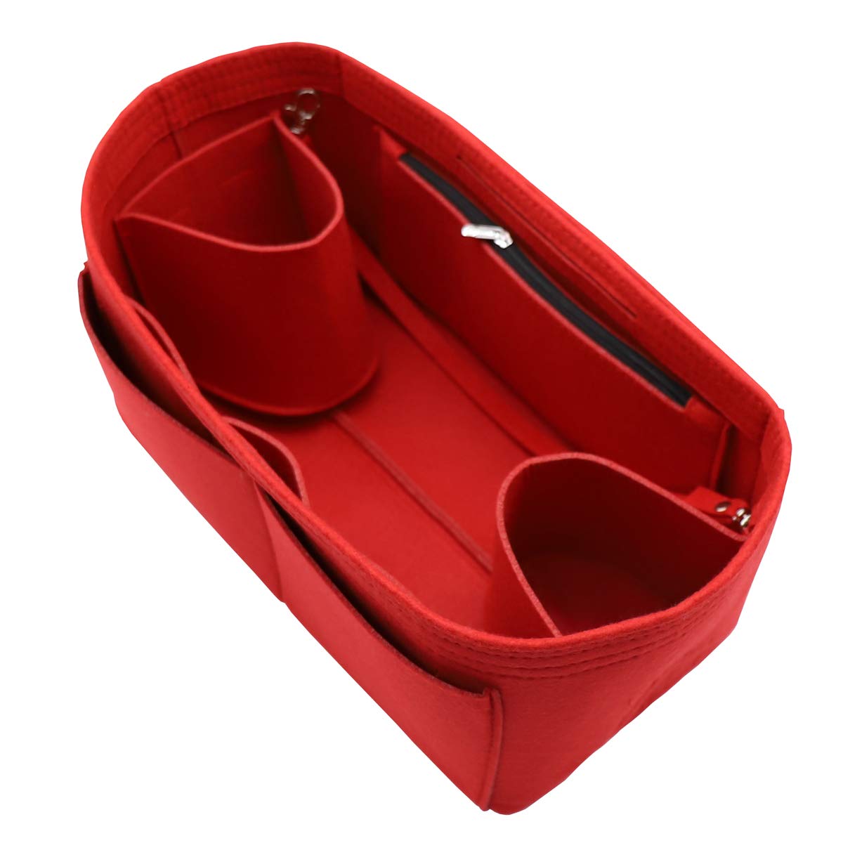 Premium Felt Purse Organizer Insert with Zipper Pockets & Removable Bottle Holders - Perfect for Handbags, Totes & Travel Accessories Organization