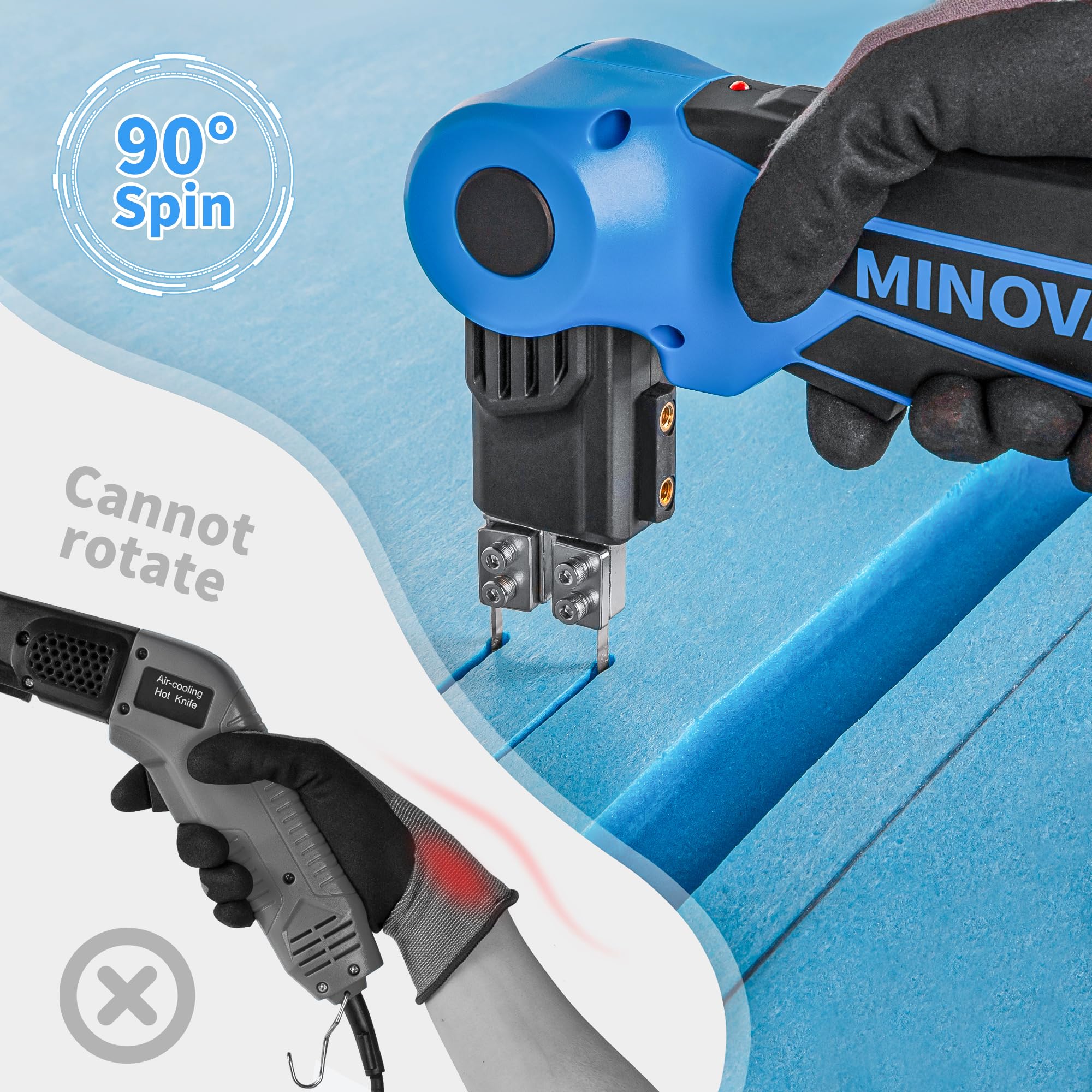 250W AC Rotatable Electric Hot Knife Foam Cutter - Professional Styrofoam Cutting Tool Kit with Air Cooling System & Heavy-Duty Case - Perfect for DIY Crafts, Model Building, Packaging, and Foam Fabrication