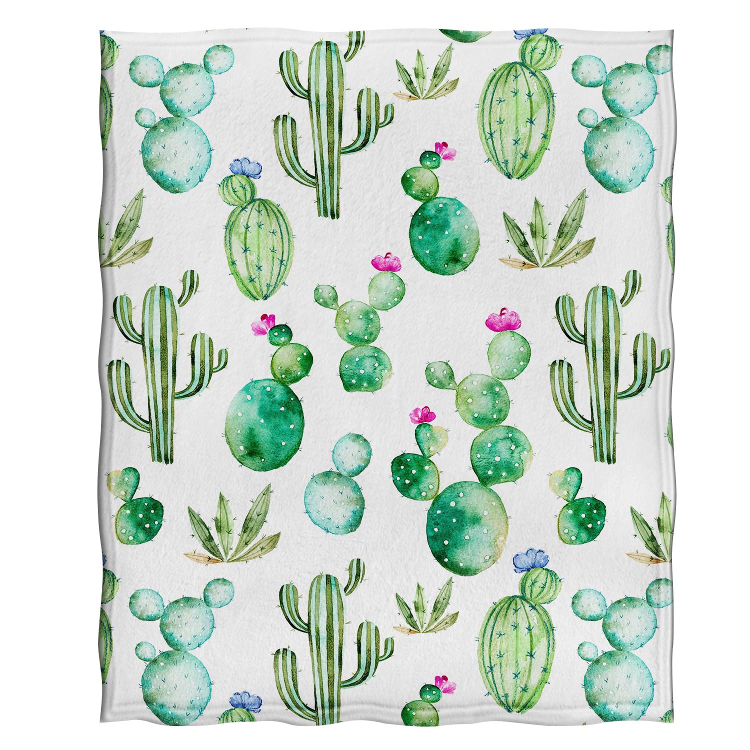Jekeno Cactus Throw Blanket - Soft Floral Cactus Design Cozy Blanket for Women & Kids, Perfect Gift for Christmas, Birthday, Valentine's Day - Great for Home Decor, Living Room, Bed, Couch, Travel & Camping