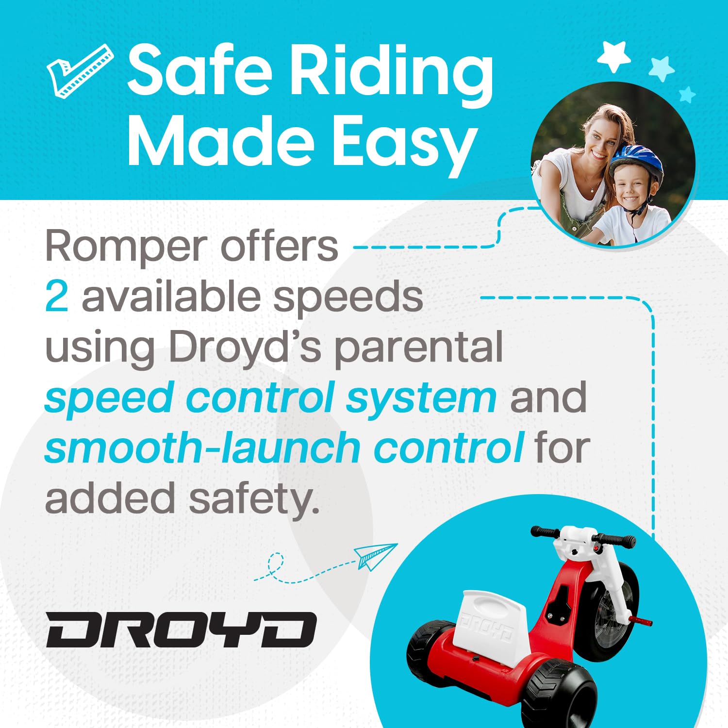 Droyd 24V Electric Tricycle for Kids Ages 3-6 Years - Adjustable Seat, LED Lights & Parental Speed Control - 3-6 MPH Max Speed with 45 Min Ride Time - Perfect Birthday Gift for Boys & Girls - Great for Backyard Rides, Park Adventures & Neighborhood Cruising
