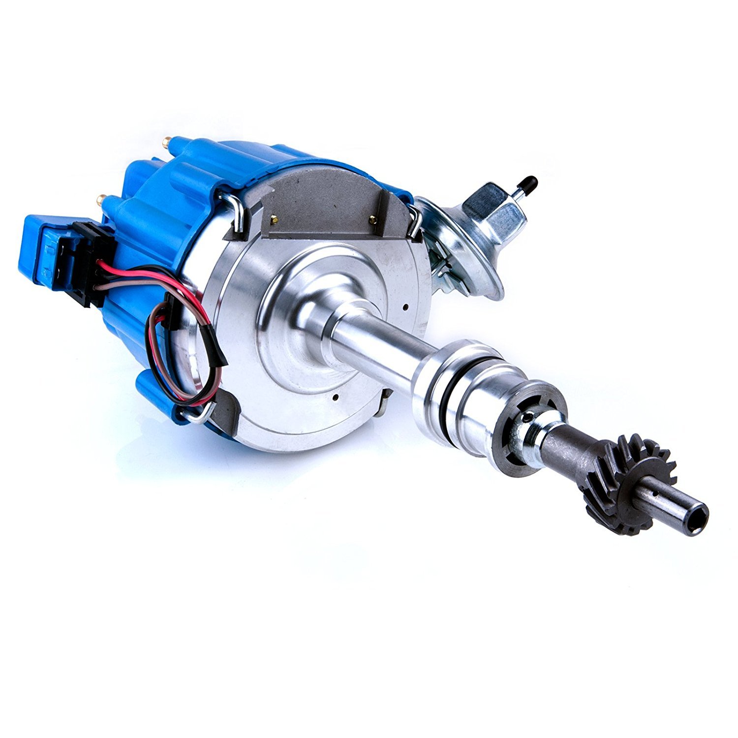 MAS High Performance Ignition Distributor with Cap & Rotor - Compatible with Ford 351C 351M 400 429 460 HEI Engines | 65,000 Volt Coil | Part Numbers KA-1046013 PE332U JM6506BL 351CBLHEI0 (Blue) | Perfect for Classic Car Restoration & Engine Upgrades