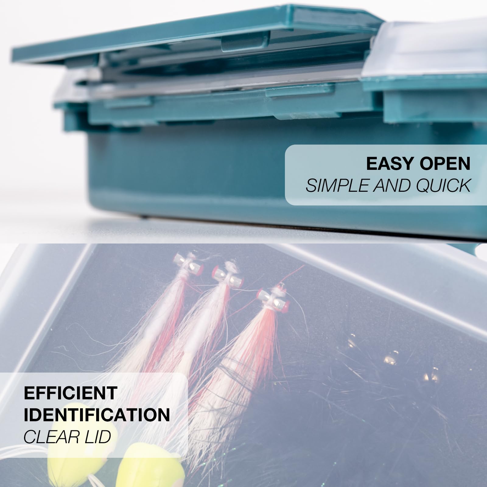 SF Fishing Tackle Box Tray 3600 - Waterproof Plastic Storage Case with Slit Foam for Jig Heads, Hooks, Spinners & Spoons | Double Buckle Design | 1-Pack | Perfect for Bass Fishing, Fly Fishing & Saltwater Anglers