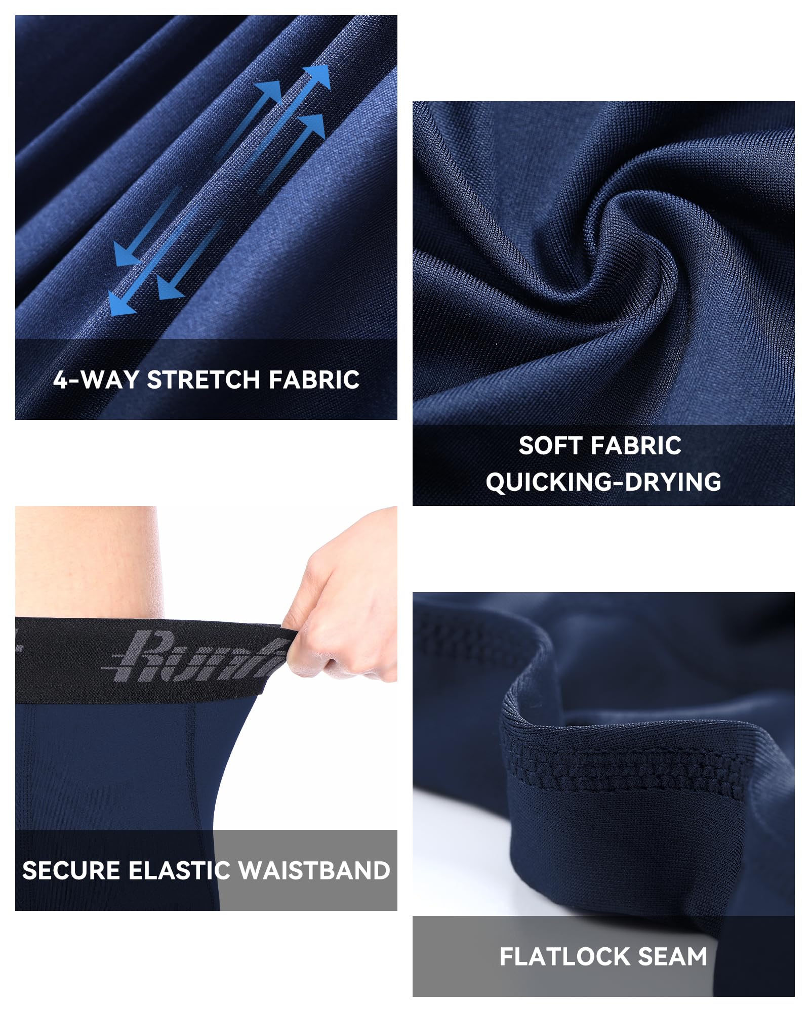 Runhit Boys' Compression Shorts - Athletic Base Layers for Sports & Running