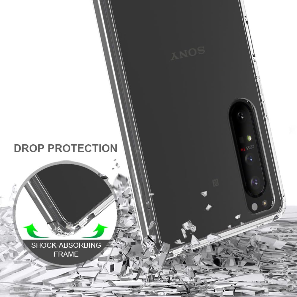 **Mikikit Clear Transparent Protective Phone Case for Xperia 1 II (5 Plus) - Durable Shockproof Cover for Everyday Use, Travel & Outdoor Activities**
