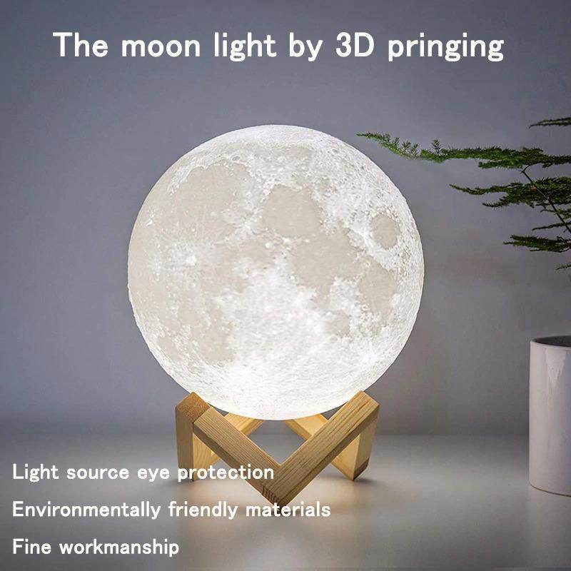3D Moon Lamp with Remote Control - Realistic Lunar Night Light for Bedroom, Nursery, Gift | Perfect for Relaxation, Meditation & Home Decor