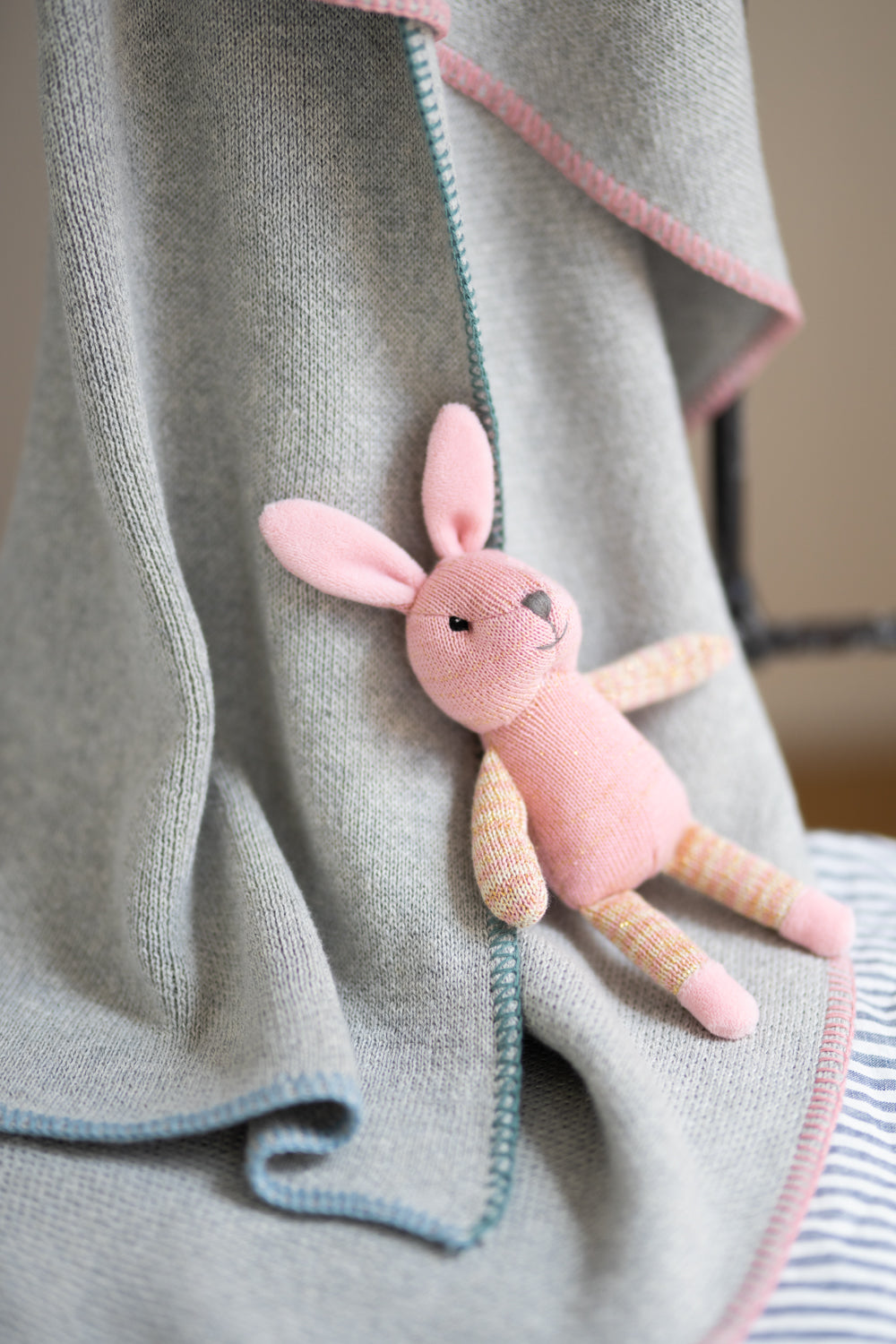 Soft Pastel Blanket Stitch Baby Blanket - Handmade Nursery Blanket for Newborns, Infants & Toddlers - Perfect for Swaddling, Cuddling & Photo Shoots